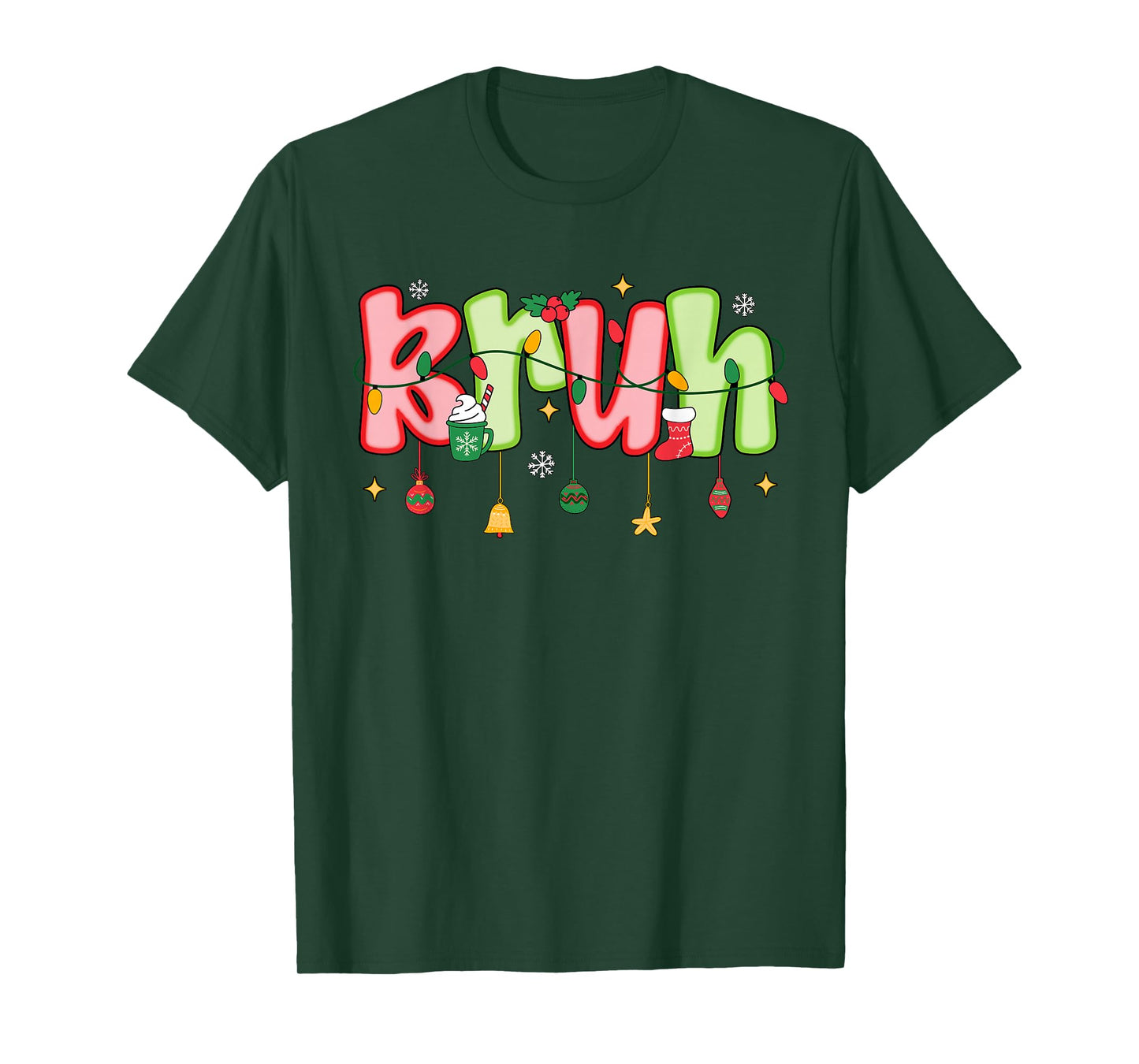 Bruh Funny Preppy Christmas Teens Boys Kids Xmas Pajamas T-Shirt