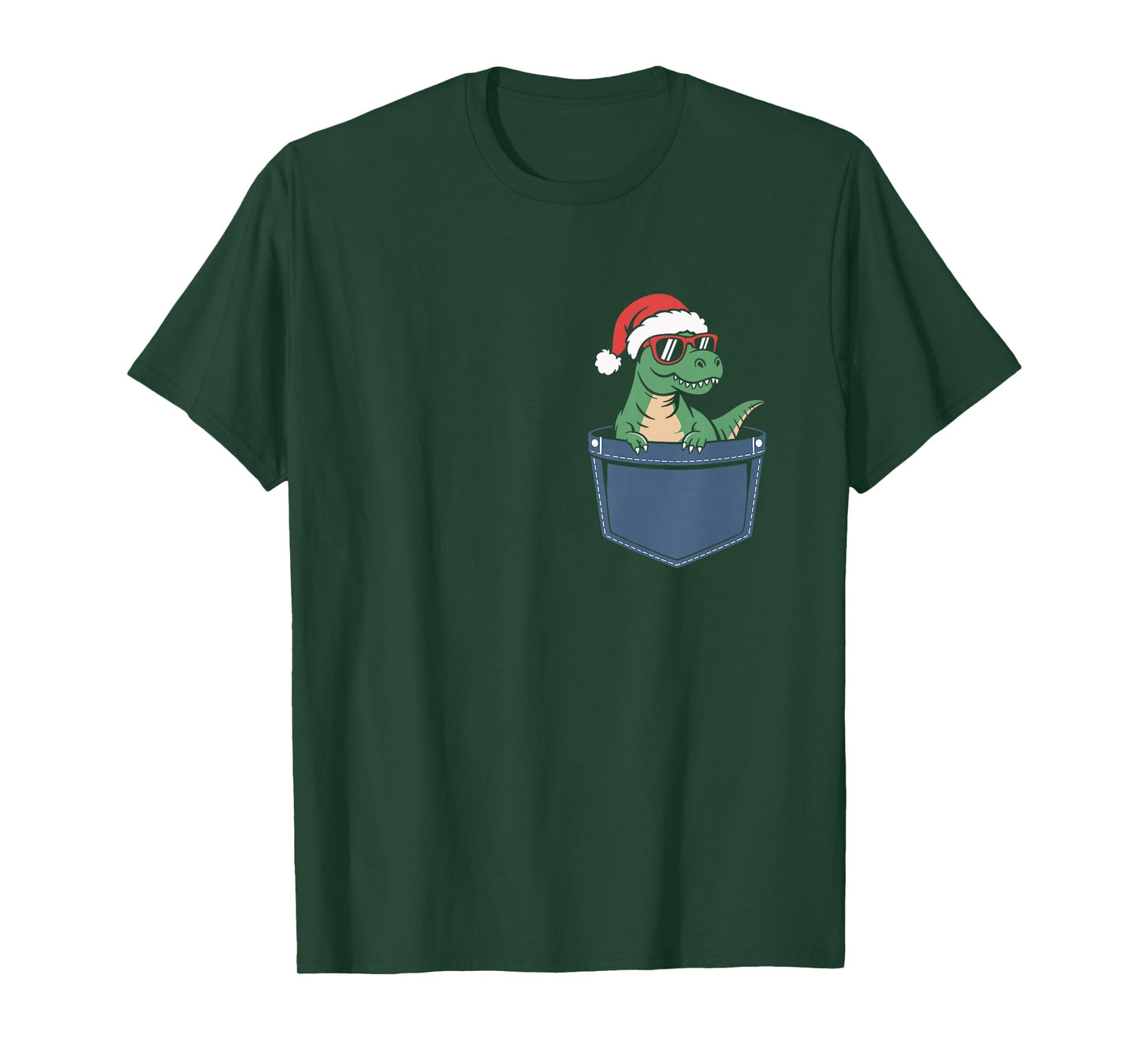Dinosaur in Pocket, Santa t rex in a Pocket Christmas Boys T-Shirt
