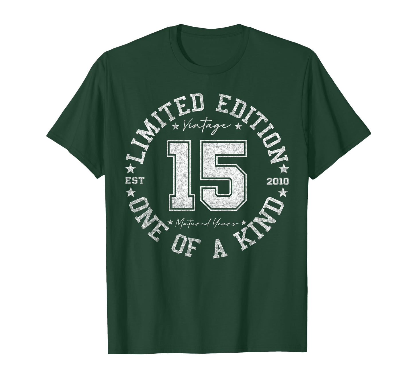 Retro One Of a Kind Shirts For Men Women 2025 15th Birthday T-Shirt, Unisex-Youth, Black, Small, Short Sleeve, T-Shirt, Spring, Number, Vintage, 15 Year Old Gifts Vintage 2010 Limited Edition, SHIRT