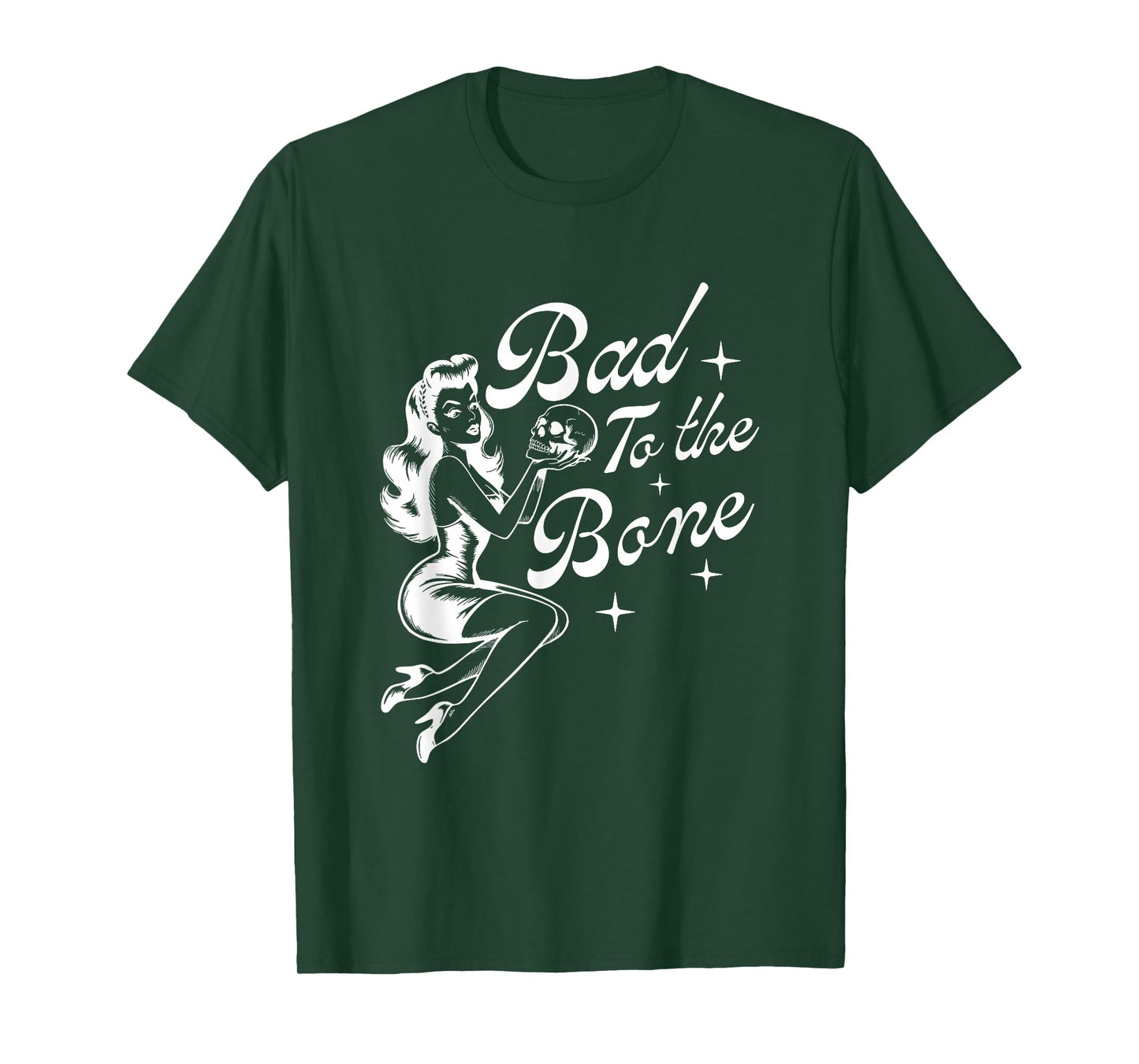 Bad to The Bone Funny Halloween Witch T-Shirt