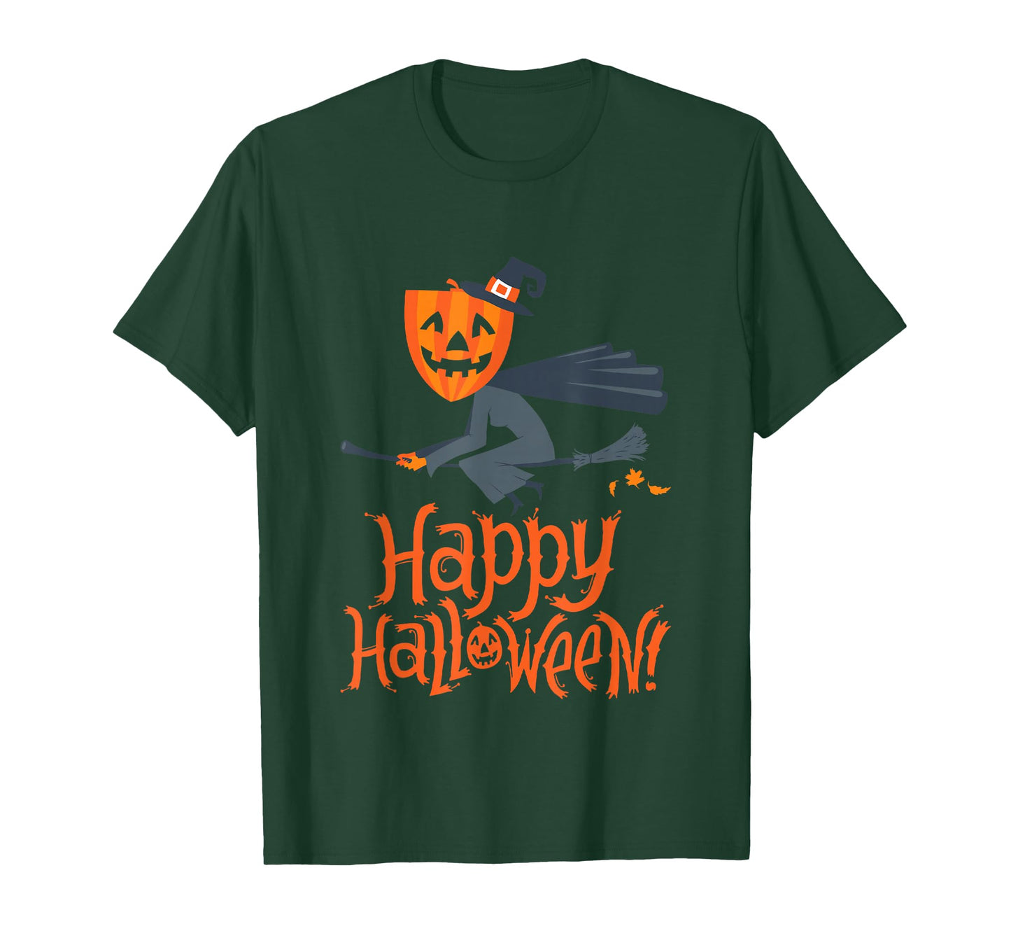Happy Halloween Witch Pumpkin - Funny Cartoon Motif T-Shirt