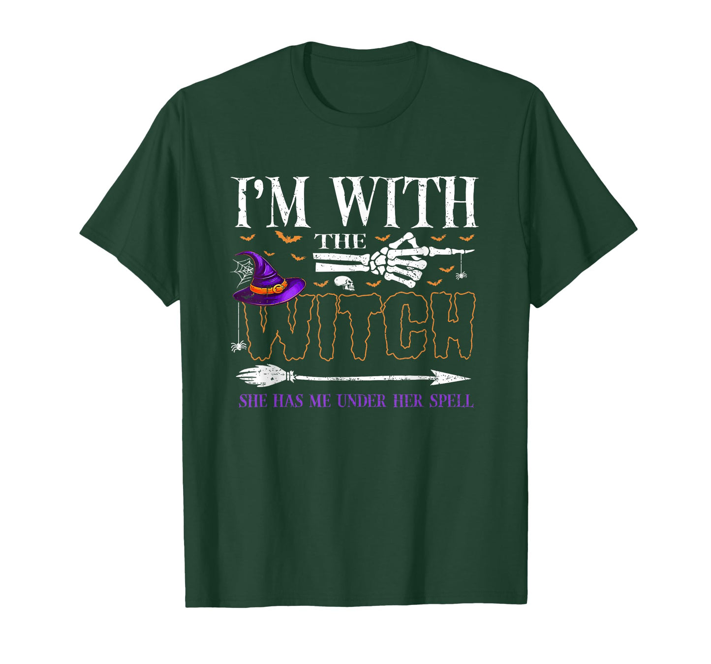 I'm with The Witch Funny Halloween Couple Costume Party T-Shirt