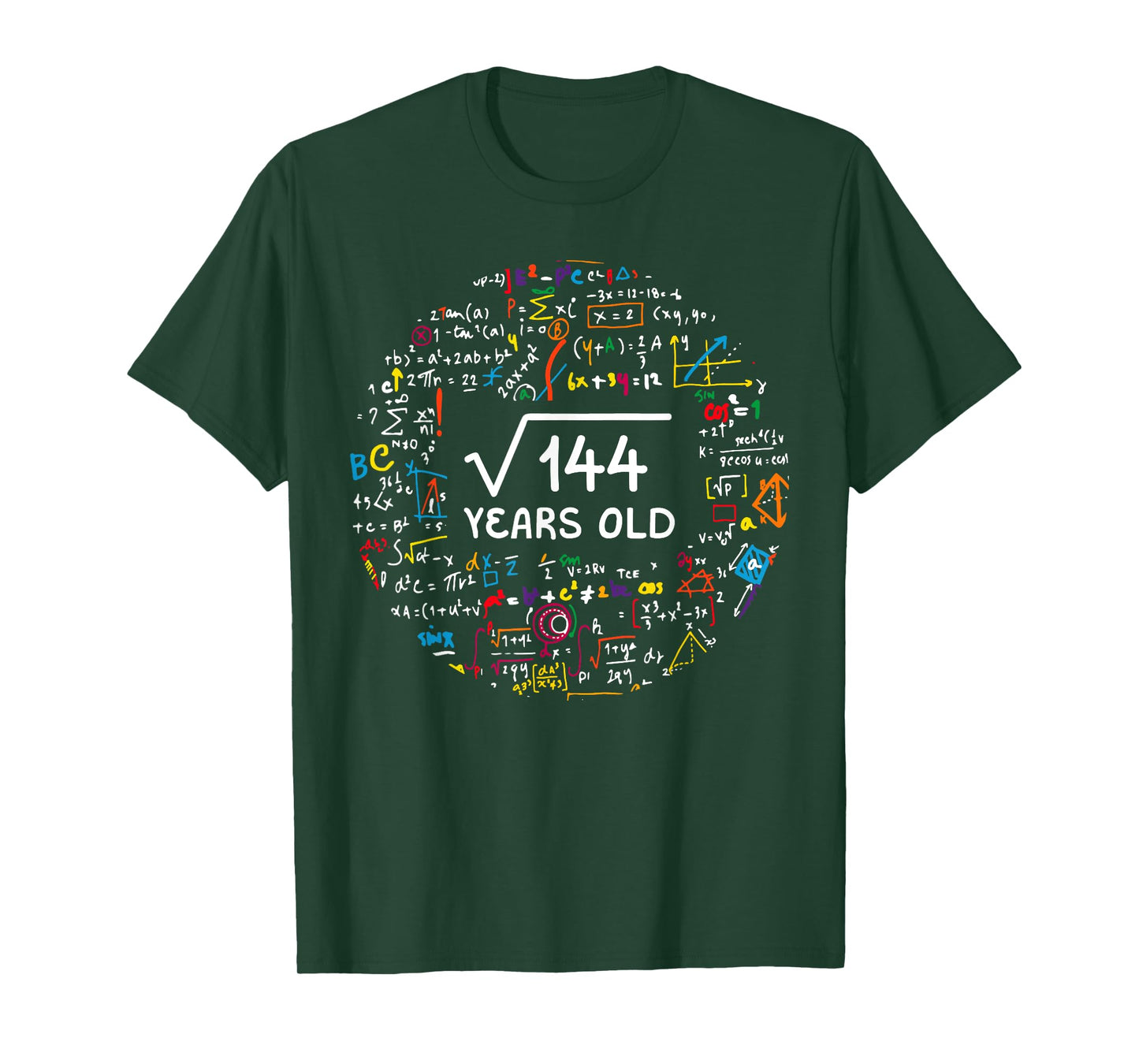 Square Root Of 144 12th Birthday 12 Year Old Gifts Math Bday T-Shirt