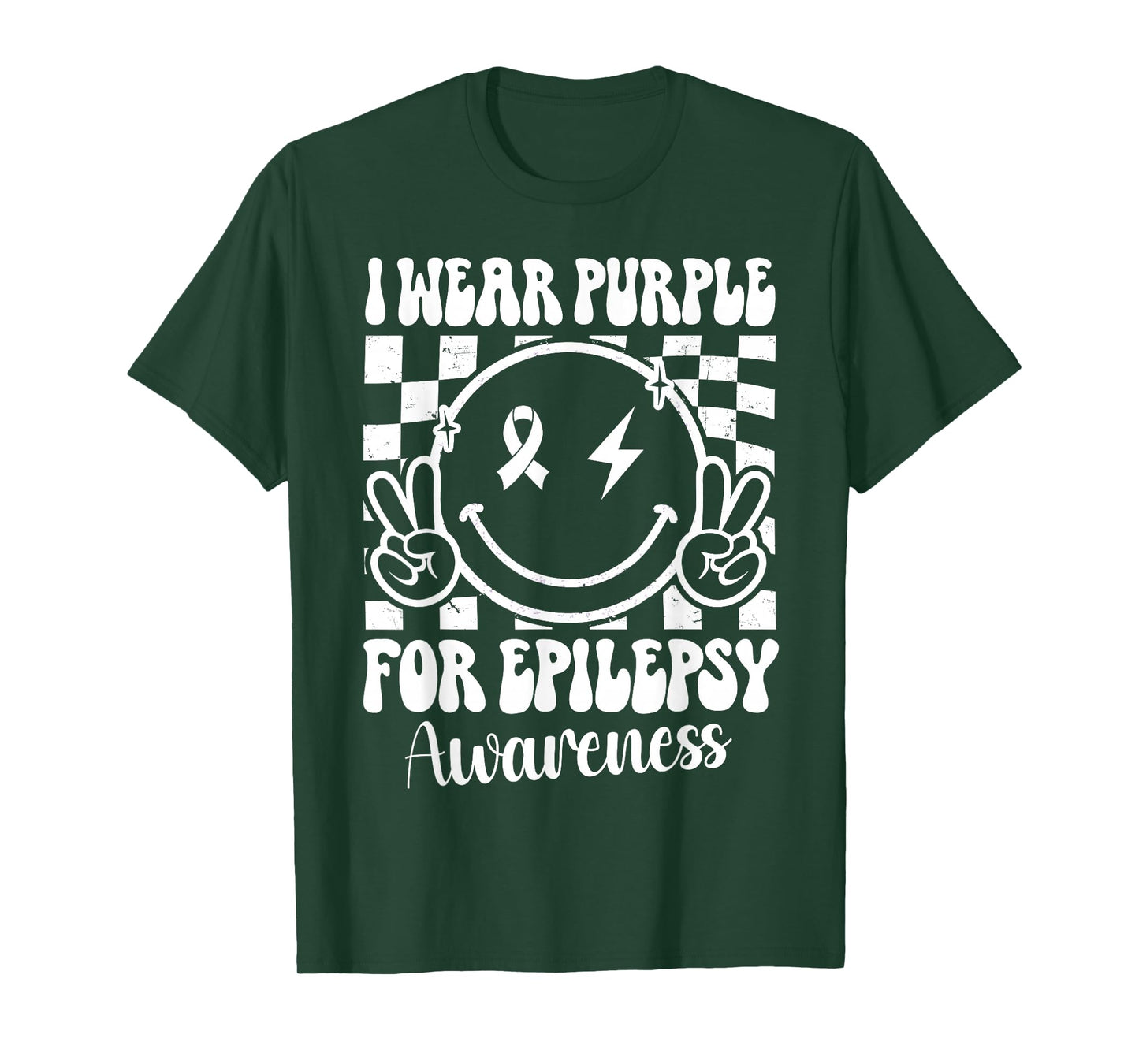 I Wear Purple For Epilepsy Awareness Smile Face Epilepsy T-Shirt