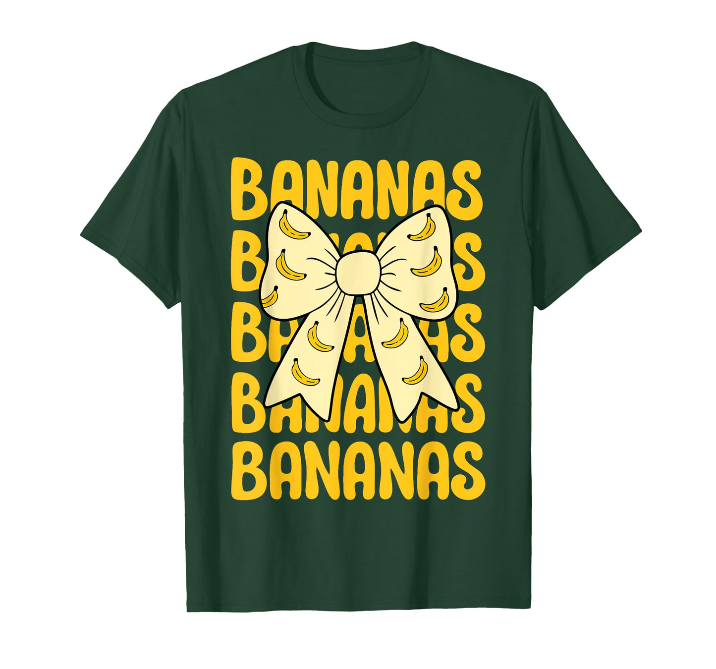 Retro Bananas Last Name Coquette Bow Women Girls Kids T-Shirt