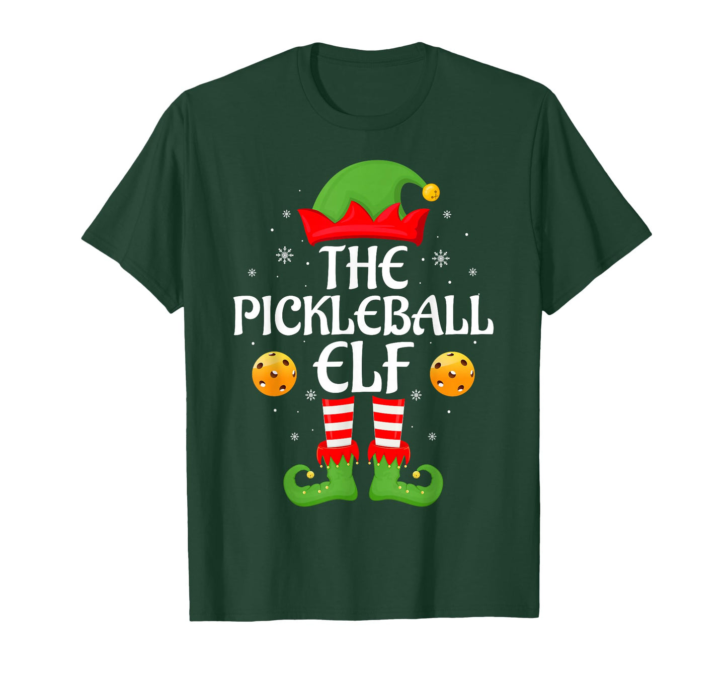 Pickleball Elf Xmas Family Matching Elf Squad Christmas T-Shirt