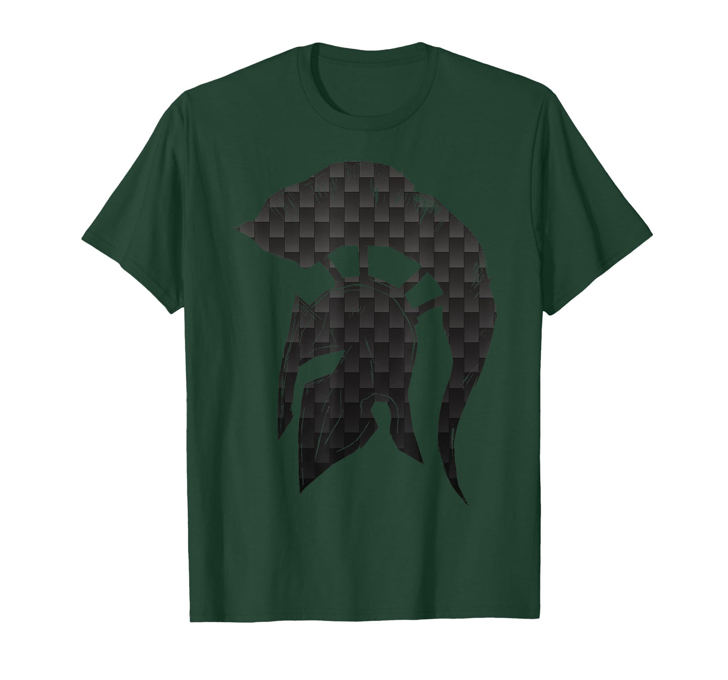 Spartan Helmet Warrior Trojan Warrior Carbon Pattern gym T-Shirt