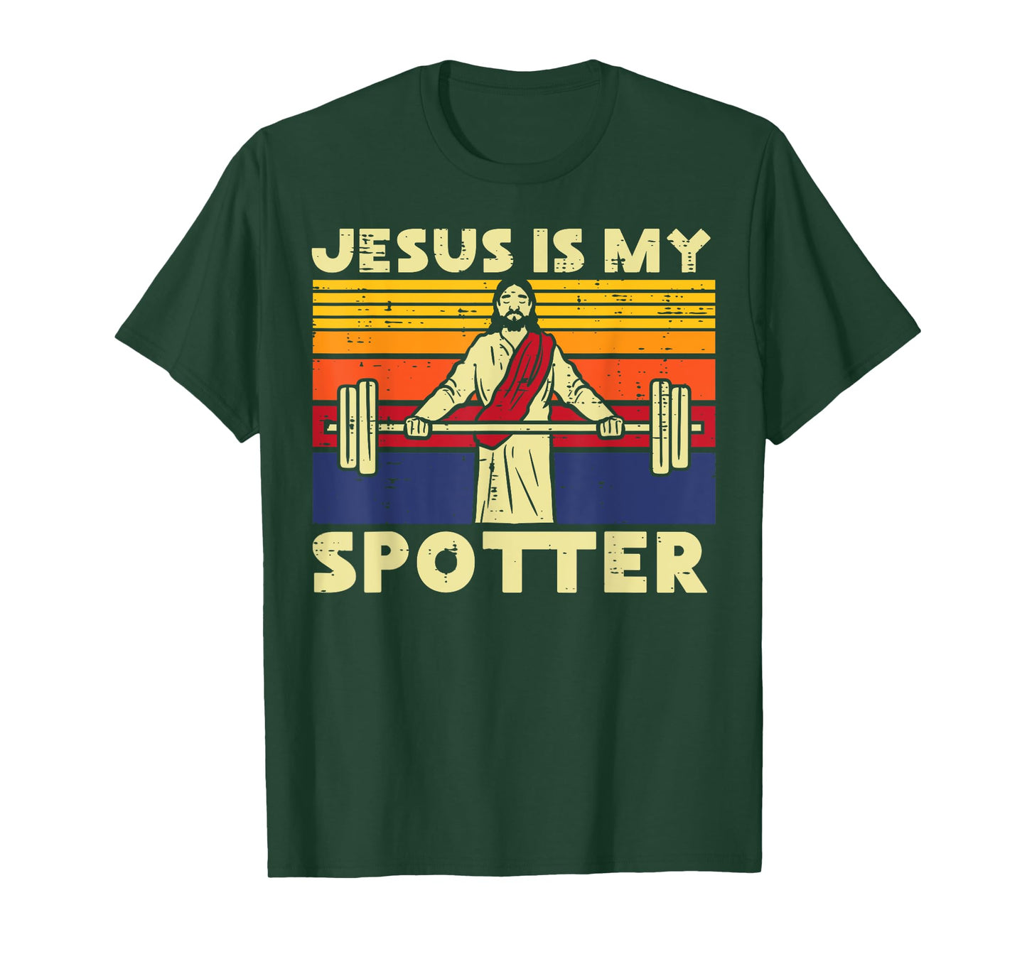 Gym Jesus Is My Spotter Christian Workout Lifting Men Women T-Shirt