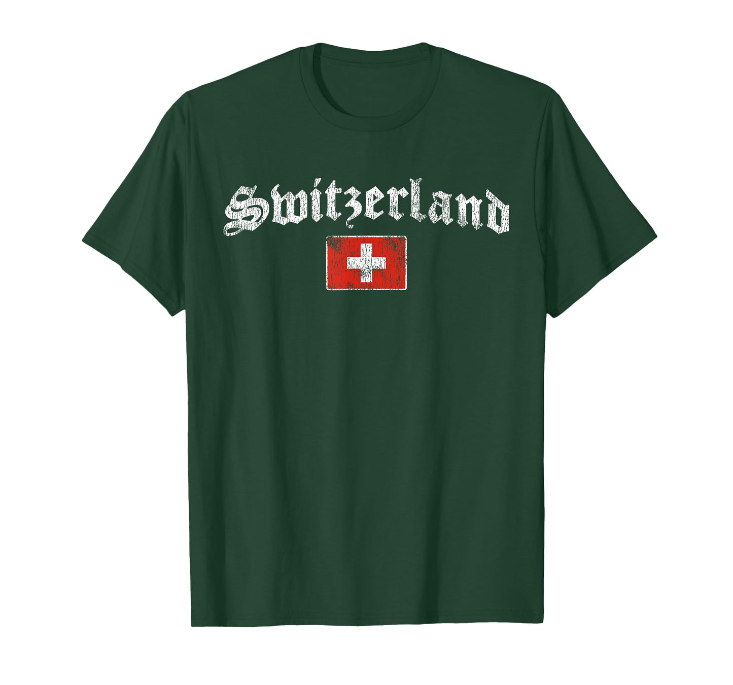 Retro Swiss Flag of Switzerland Souvenir for Men Women Kids T-Shirt