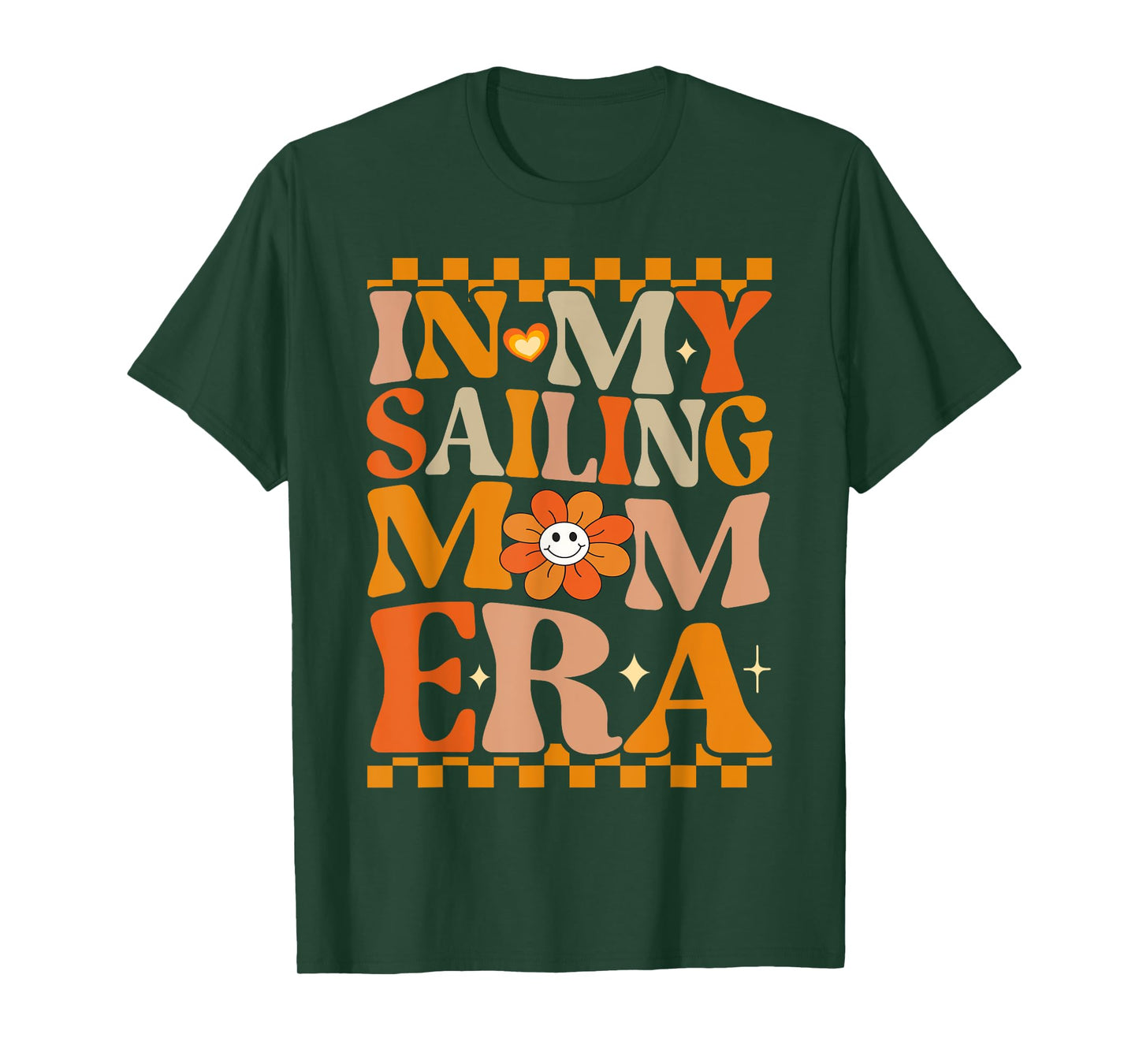 In My Sailing Mom Era | Retro Groovy Hippie Sailing T-Shirt