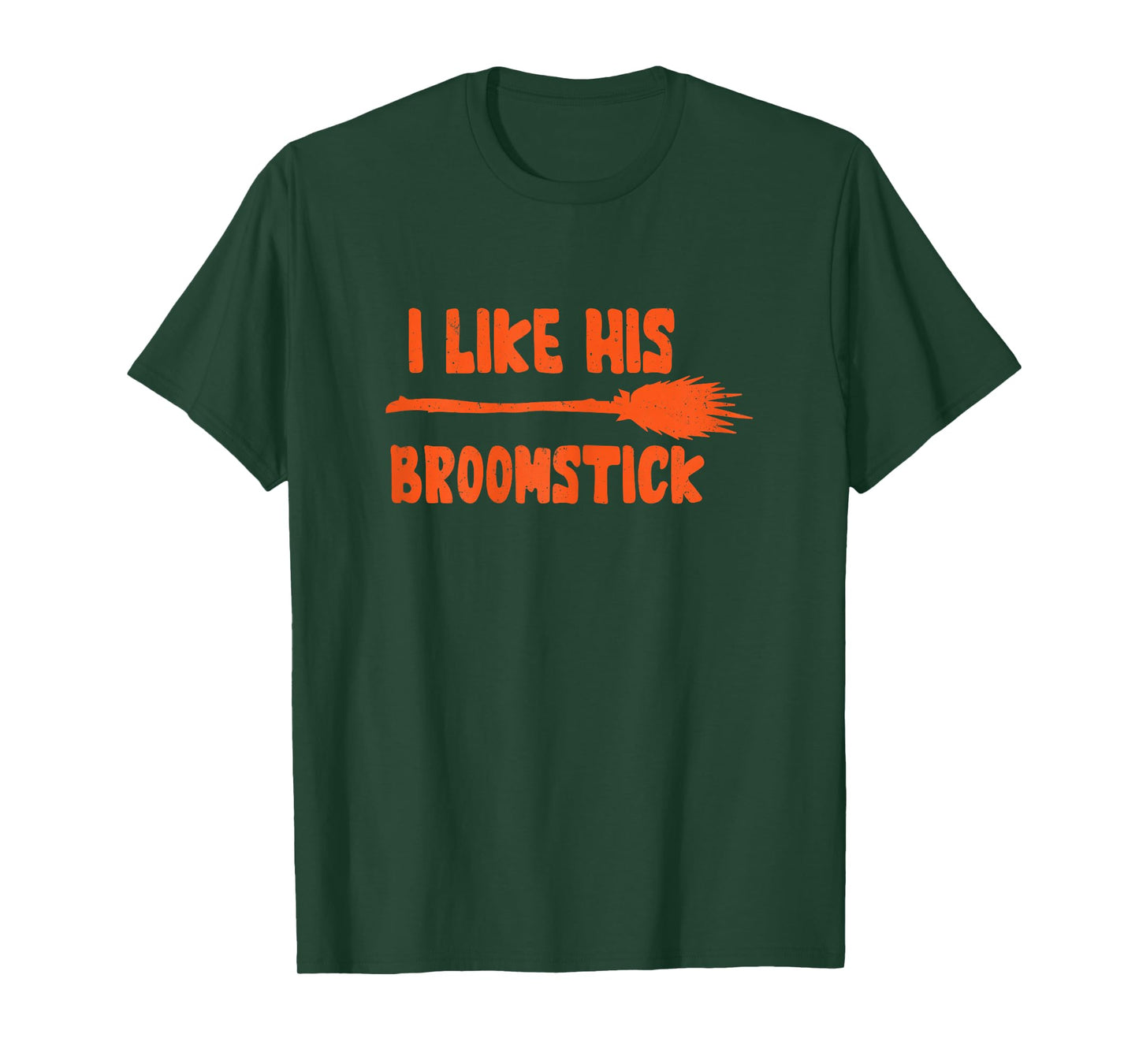 I Like His Broomstick Cute Witch Halloween Funny Couple T-Shirt