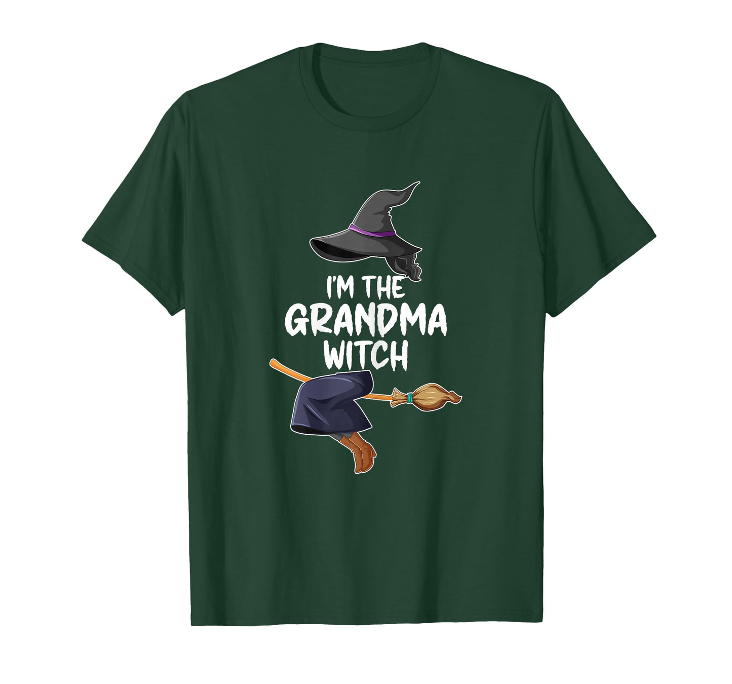I'm The Grandma Witch Flying Broom Funny Halloween Costume T-Shirt
