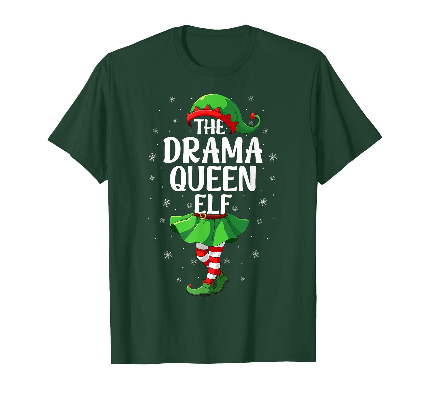 Drama Queen Elf Christmas Girls Women Elf Squad Xmas Family T-Shirt
