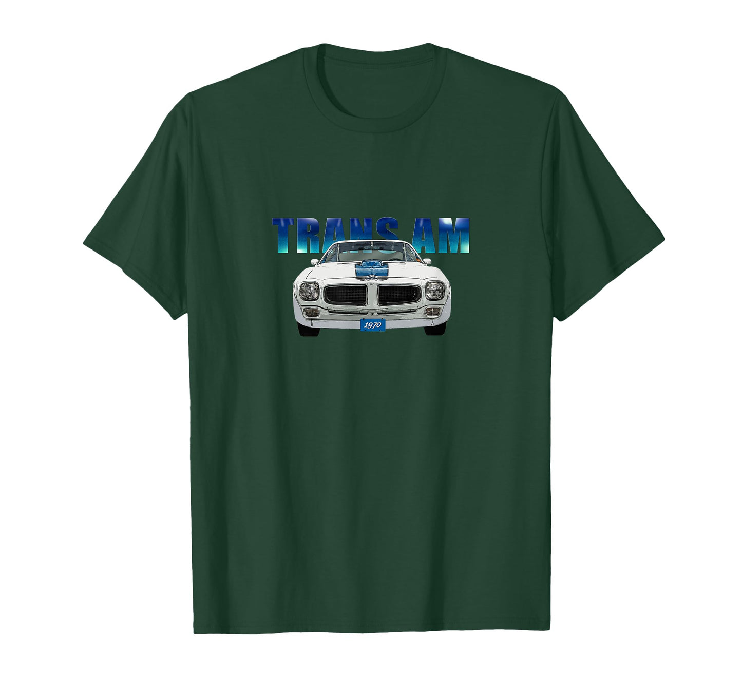 VINTAGE 1970 TRANS AM, WHITE, AMERICAN CLASSIC, BLUE WRAP T-Shirt