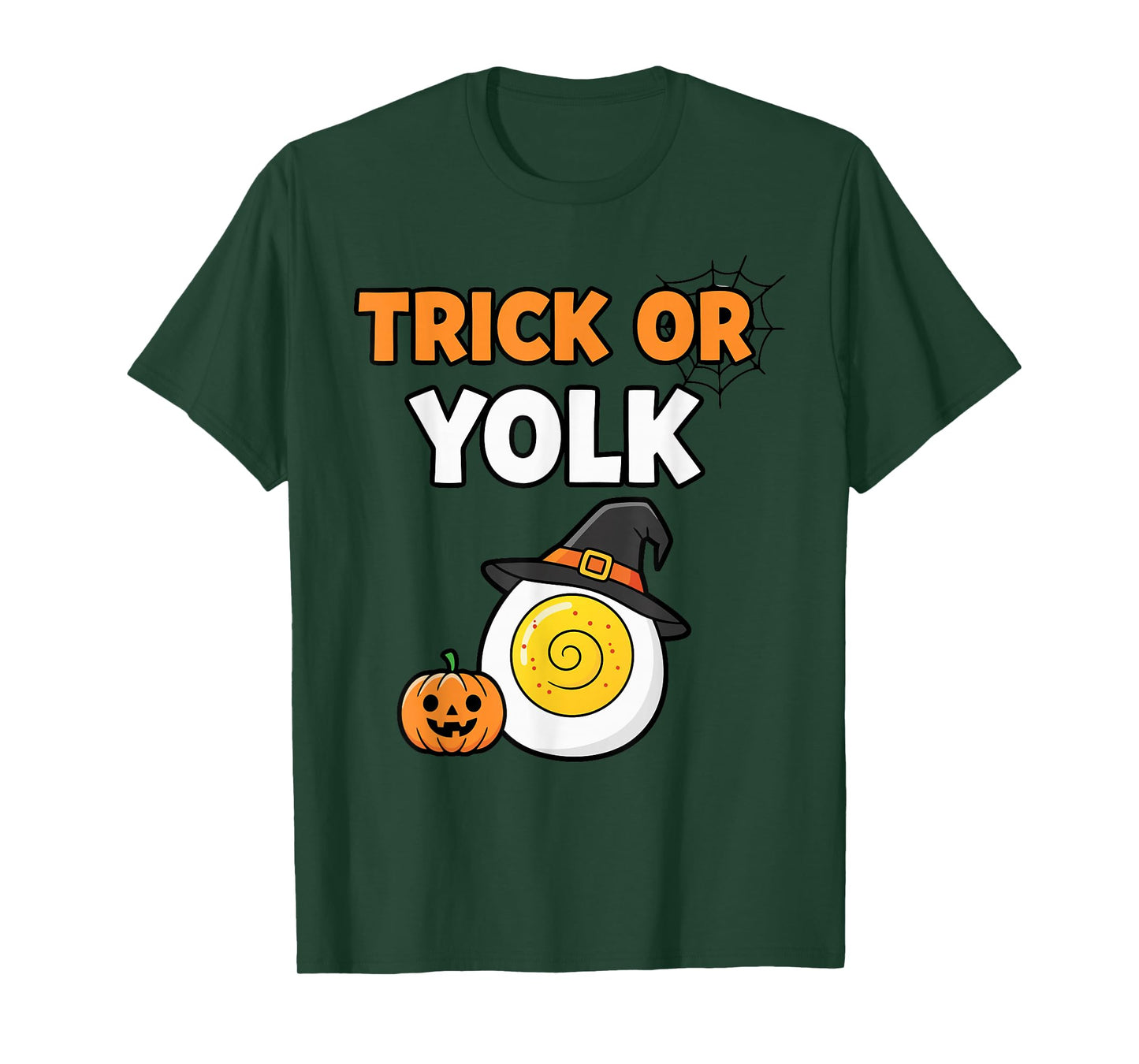 Trick Or Yolk Funny Halloween Egg Pun Witch Hat T-Shirt