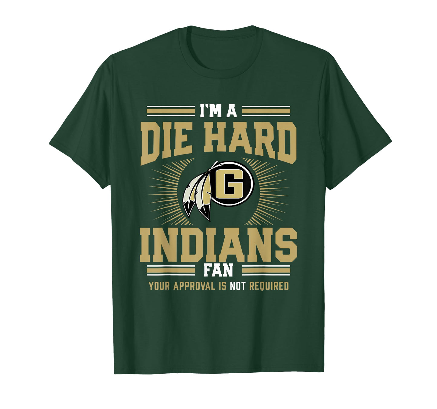 Gaffney Indians Logo Die Hard Fan HS T-Shirt