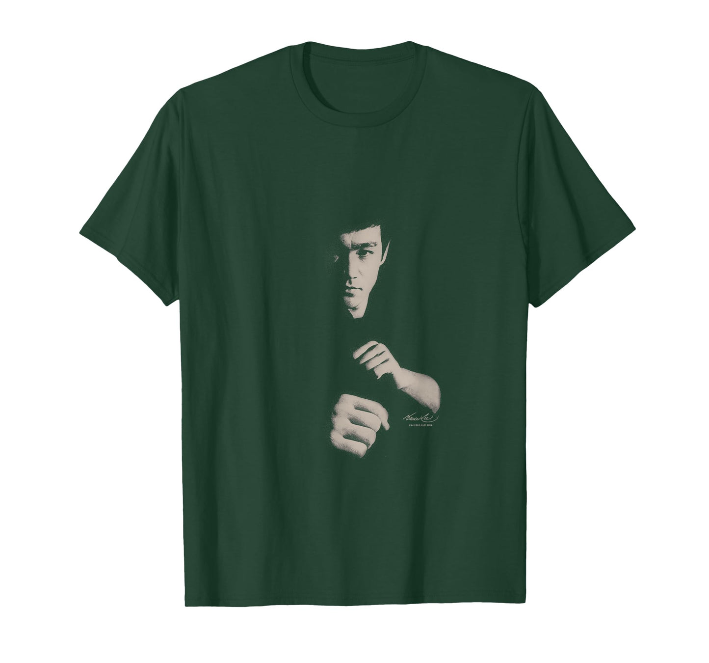 Bruce Lee Ready To Fight Shaded Portrait Vintage T-Shirt