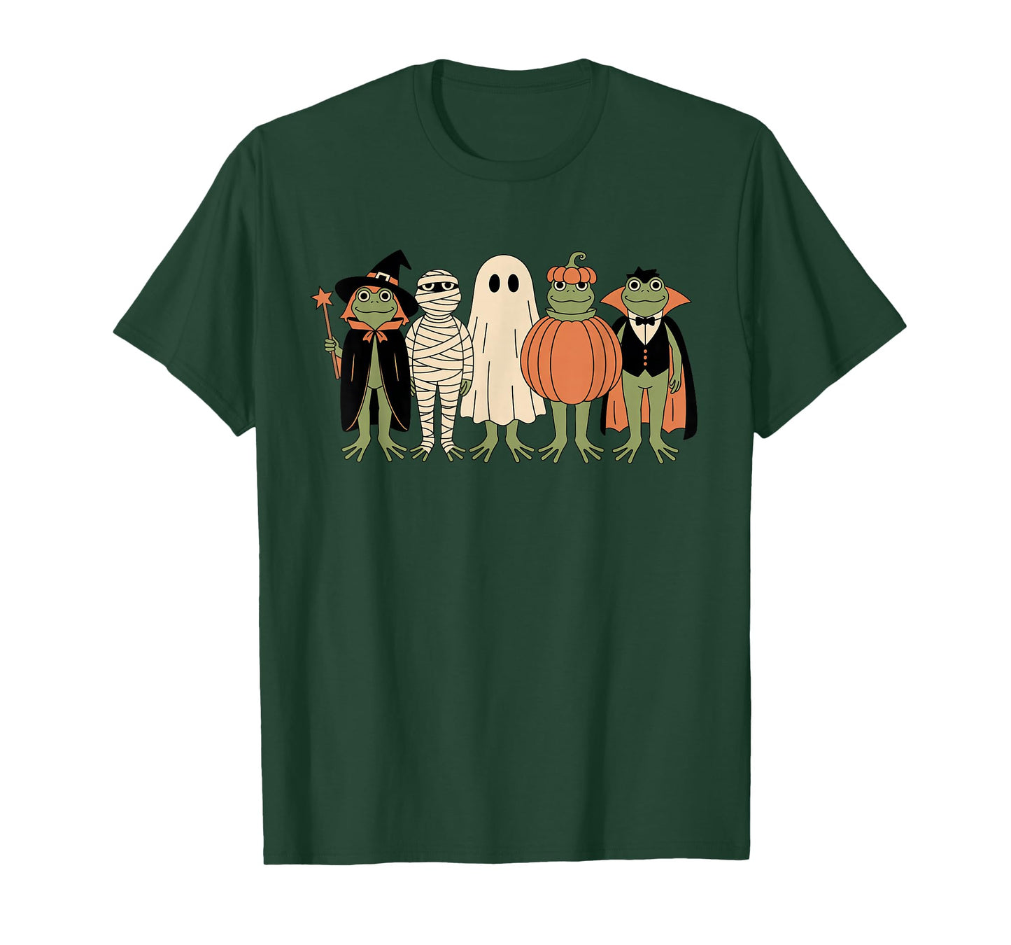 Cute Frog Ghost Witch Mummy Costume Halloween Spooky Season T-Shirt