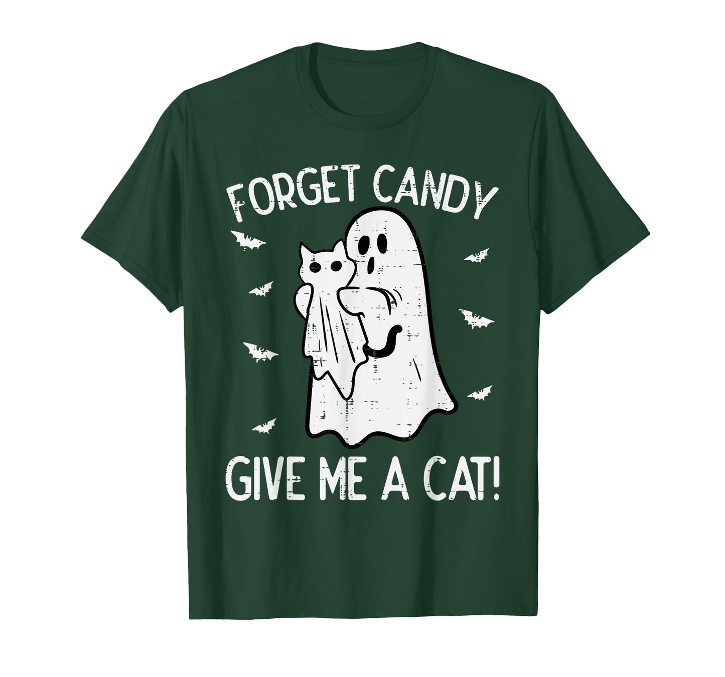 Halloween Forget Candy Give Me Cat Funny Costume Men Women T-Shirt