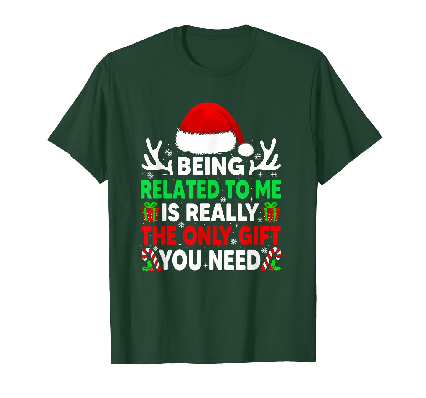 Being Related to Me Family Xmas Pajamas Funny Christmas T-Shirt