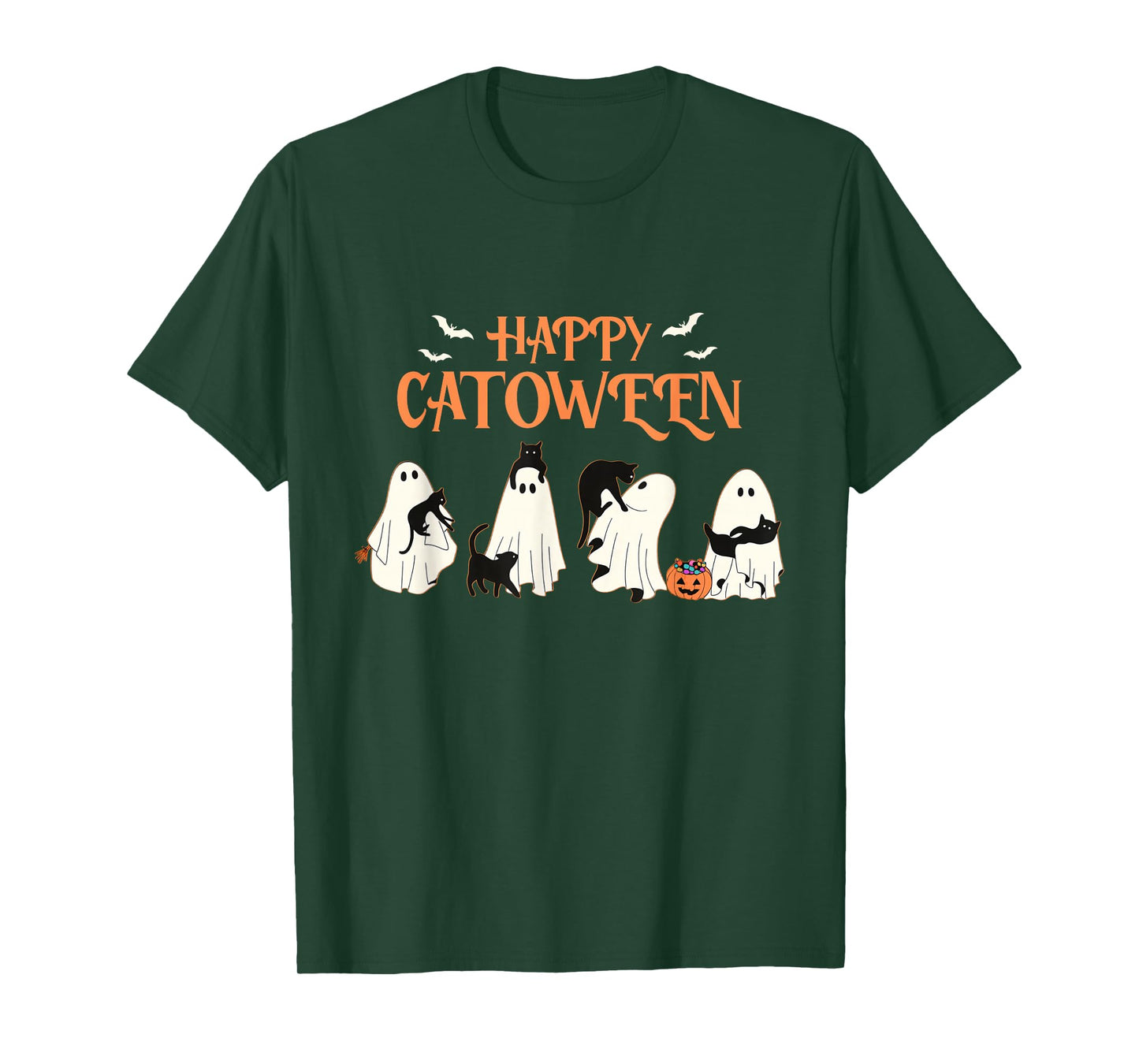 Happy Catoween Cats Halloween Spooky Holiday Cute Kitten Cat T-Shirt