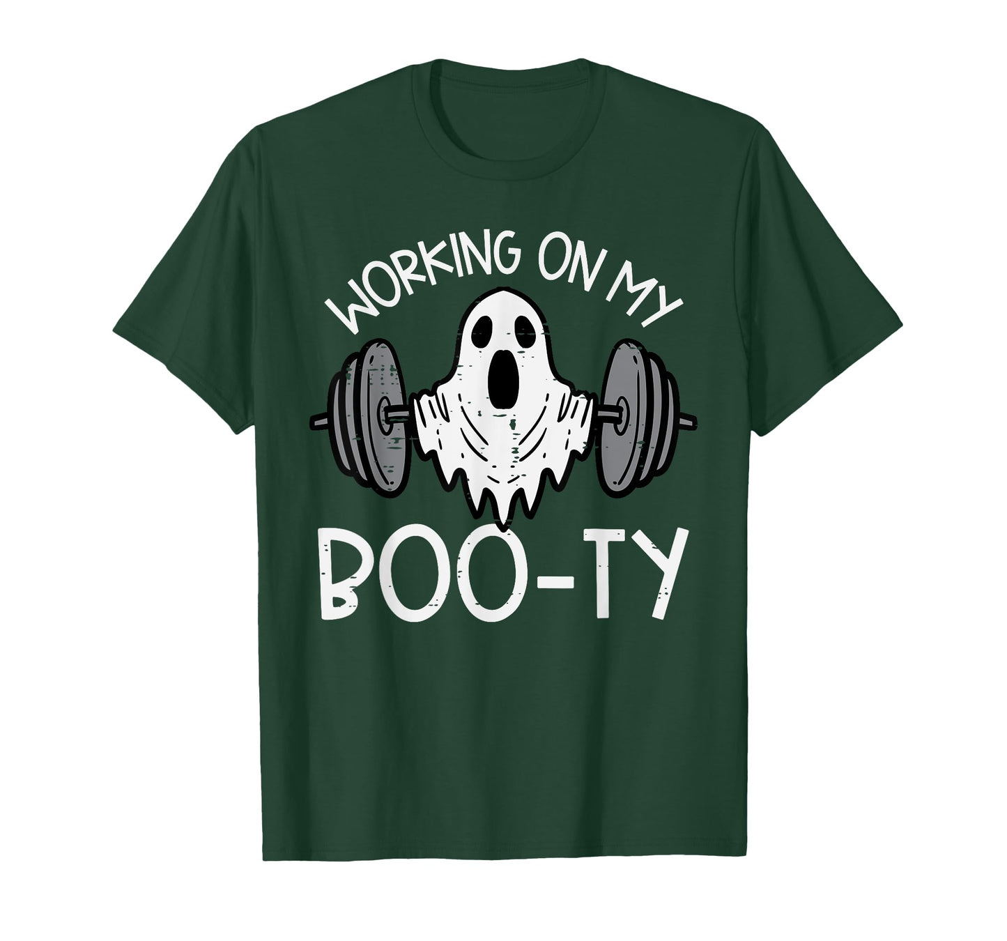 Halloween Ghost Working Booty Funny Gym Costume Men Women T-Shirt