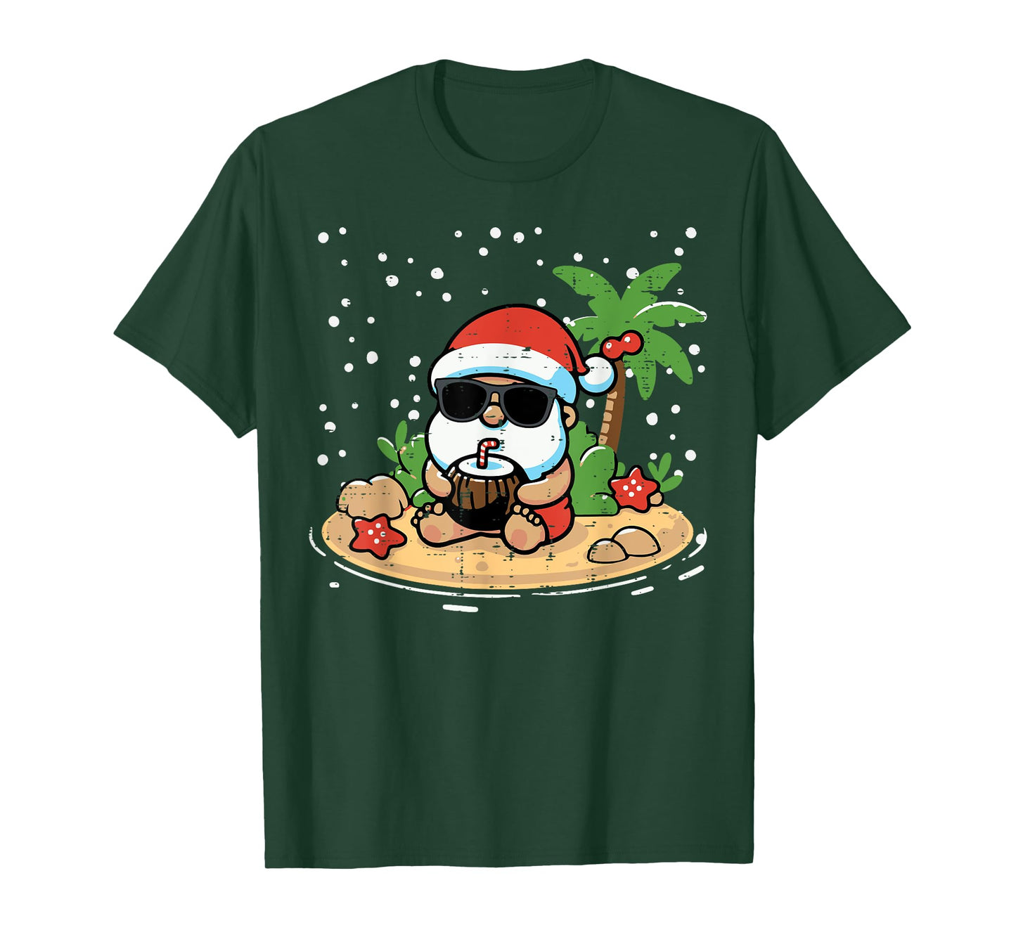 Christmas Santa Beach Xmas Tropical Hawaii Men Women Kids T-Shirt