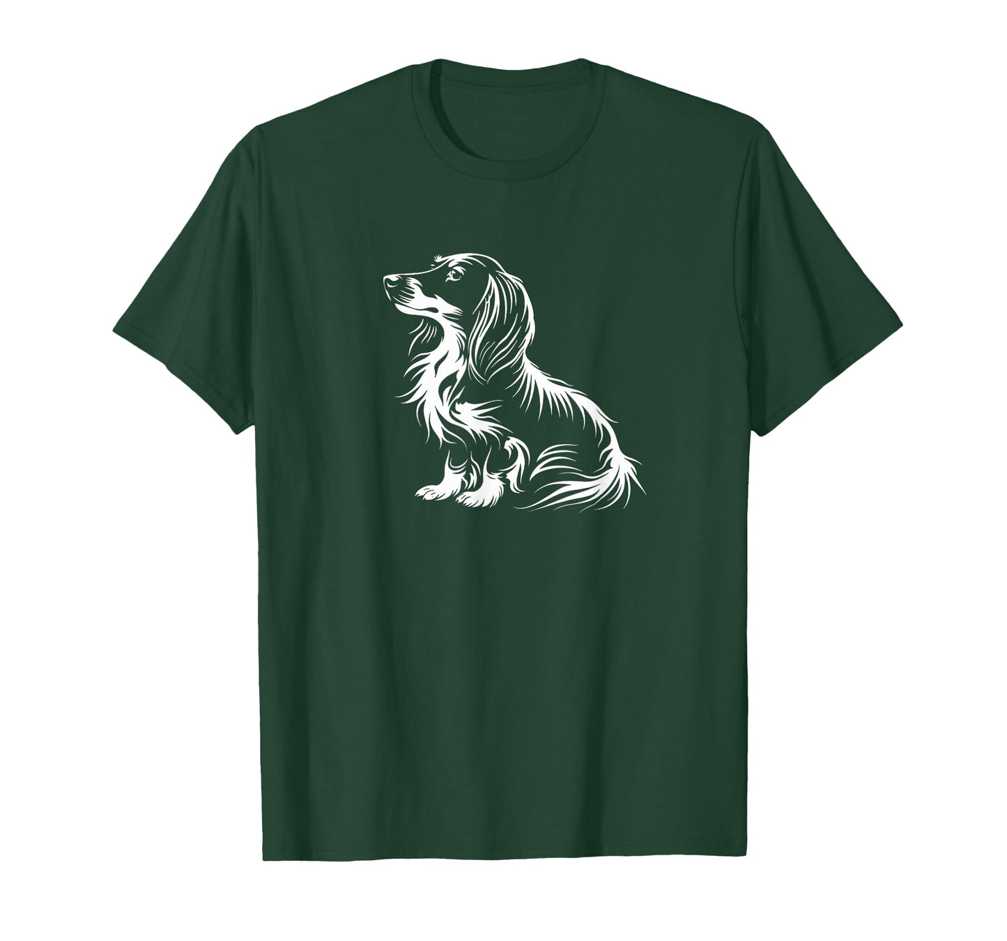 Mens Womens Funny Retro Vintage Logo Long Haired Dachshund T-Shirt