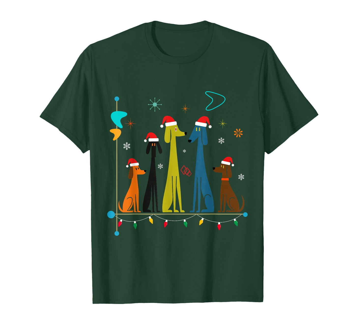 Retro Mid-Century Modern Dogs 50s 60s Style T-Shirt
