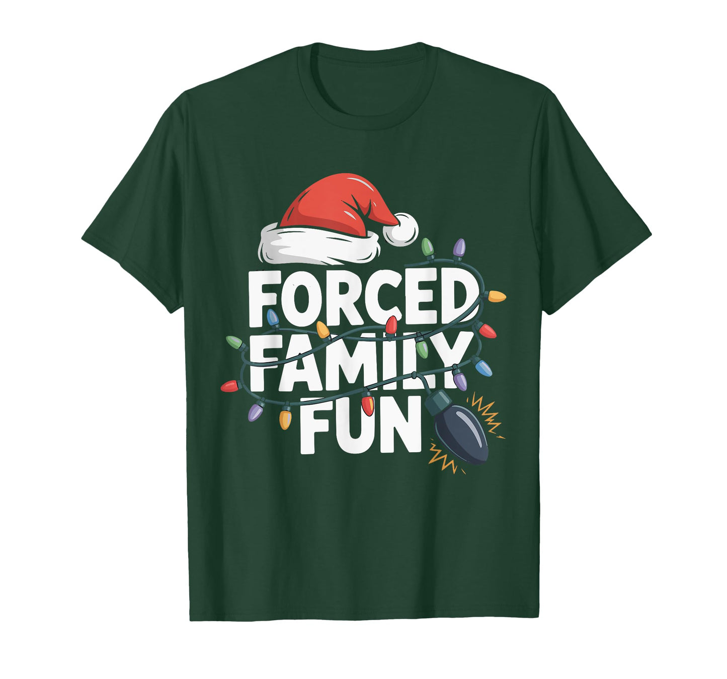 Forced Family Fun Sarcastic Christmas Funny Men Women Kids T-Shirt