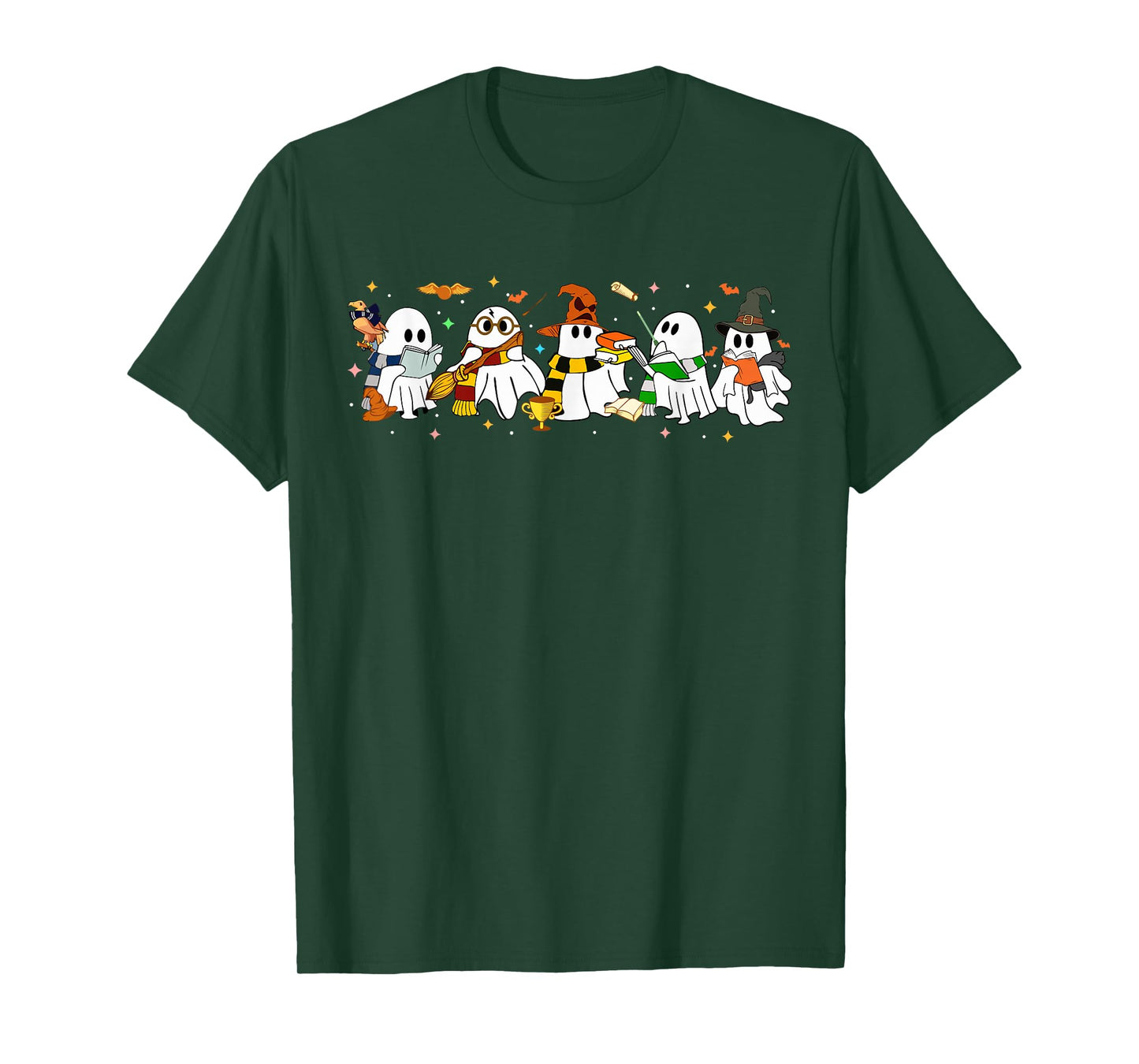 Cute Witch Ghost Funny Halloween Outfit Men Women Boy Girl T-Shirt