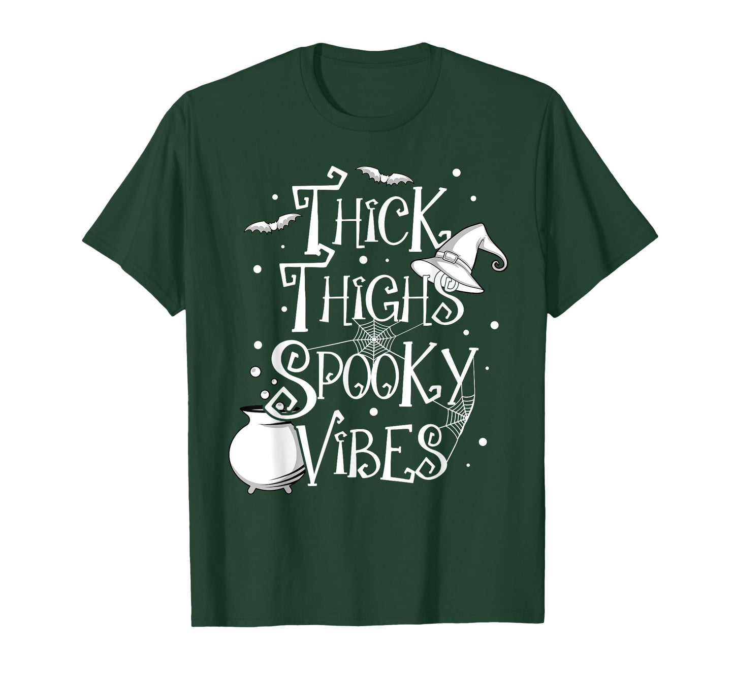 Thick Thighs Spooky Vibes Halloween Party Gym Workout Witch T-Shirt