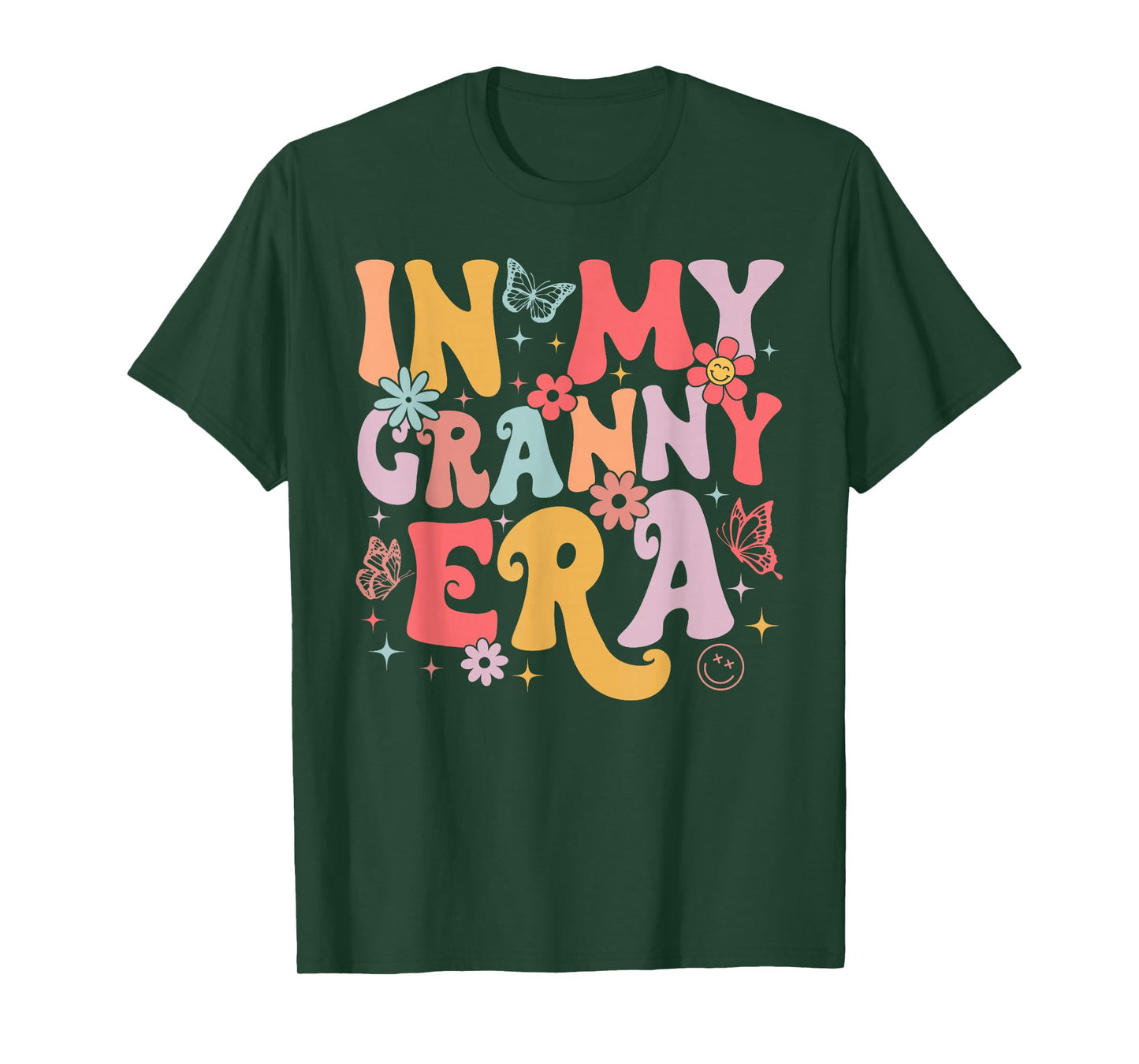 In My Granny Era Groovy Retro Mothers Day Butterfly Women T-Shirt