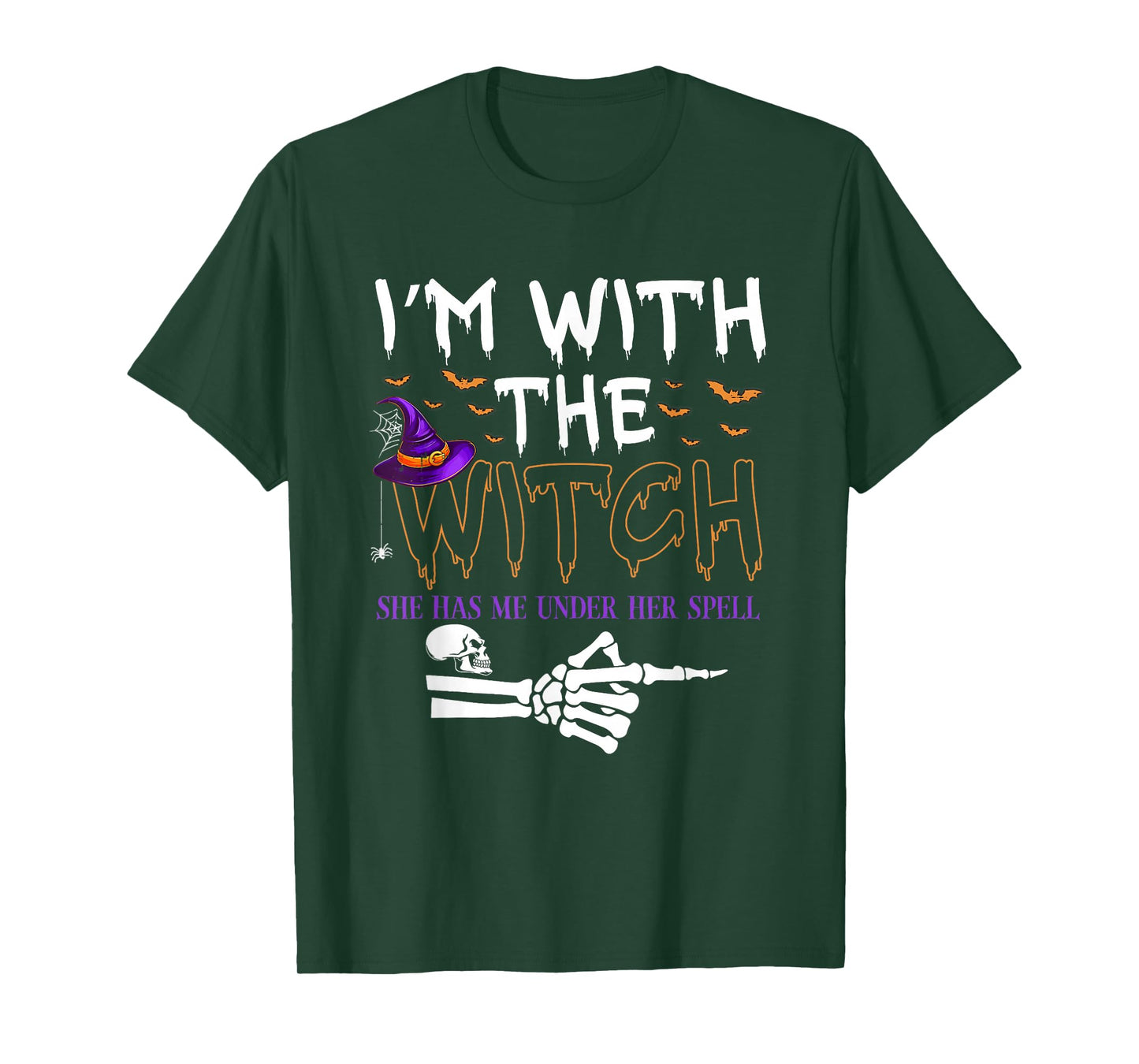I'm with The Witch Funny Halloween Couple Costume Party T-Shirt
