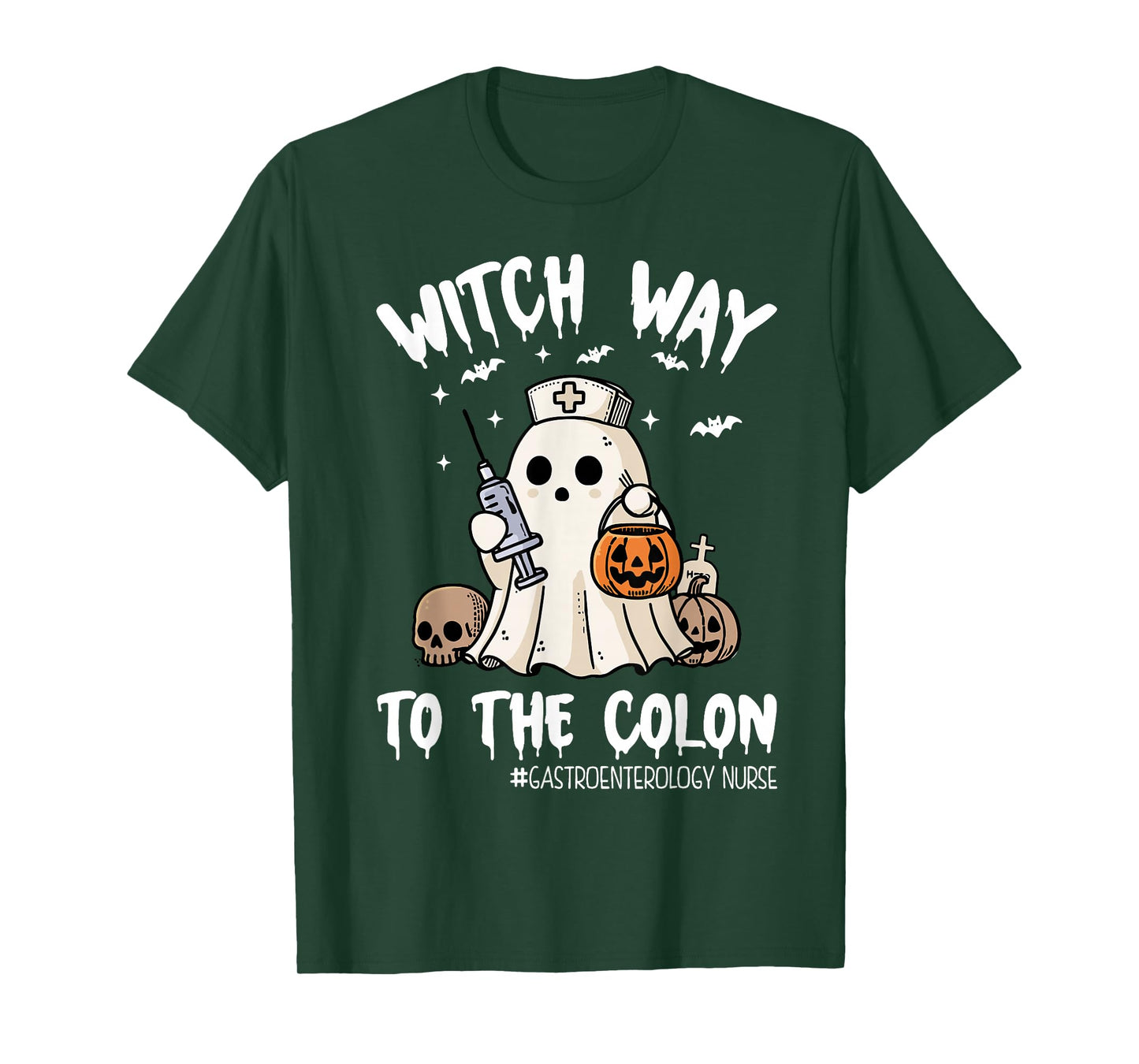 Gastroenterology Nurse Halloween Endo Nurse Ghost Endoscopy T-Shirt