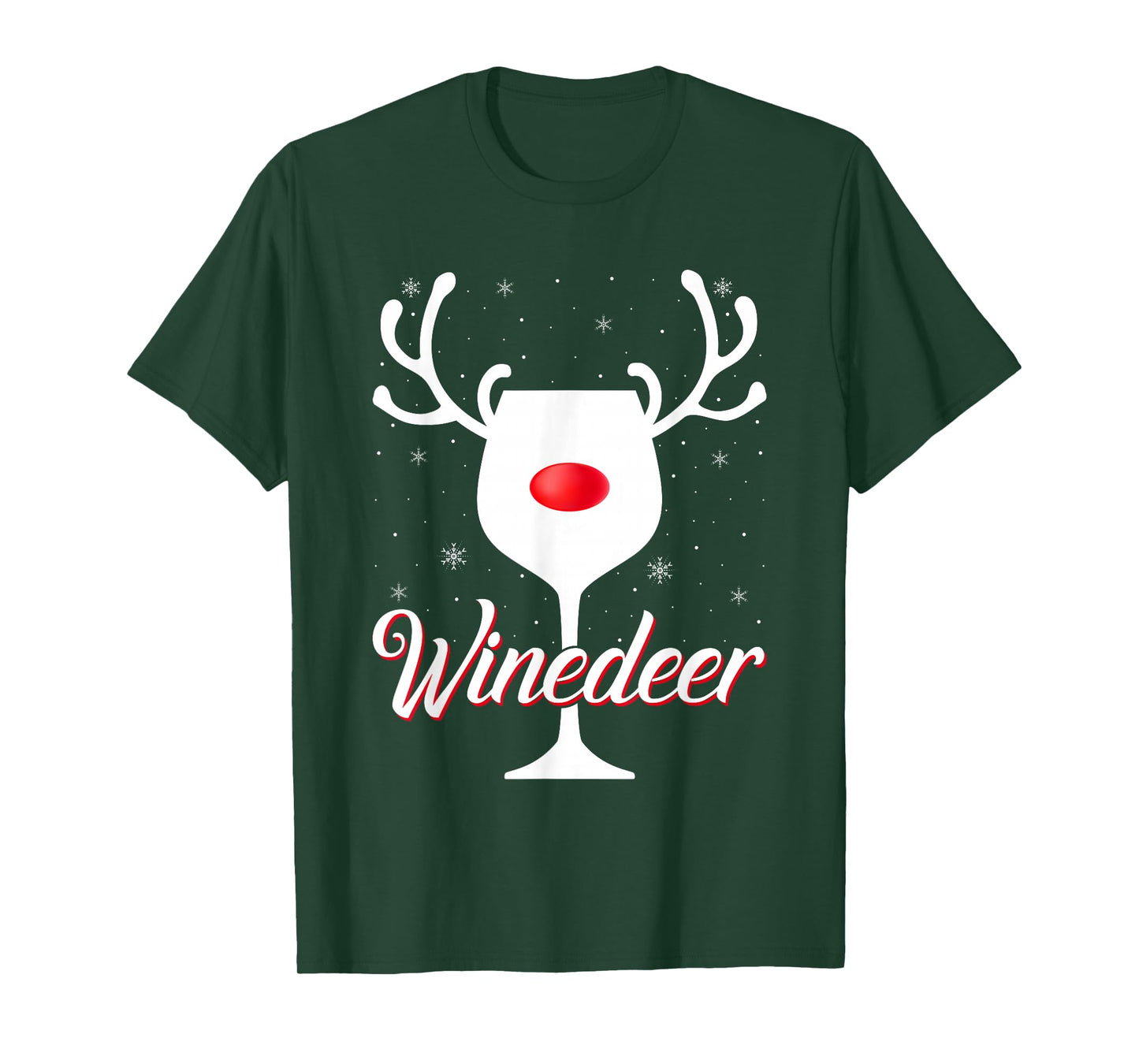 Winedeer Reindeer Wine Drinking Reindeer Couple Christmas T-Shirt