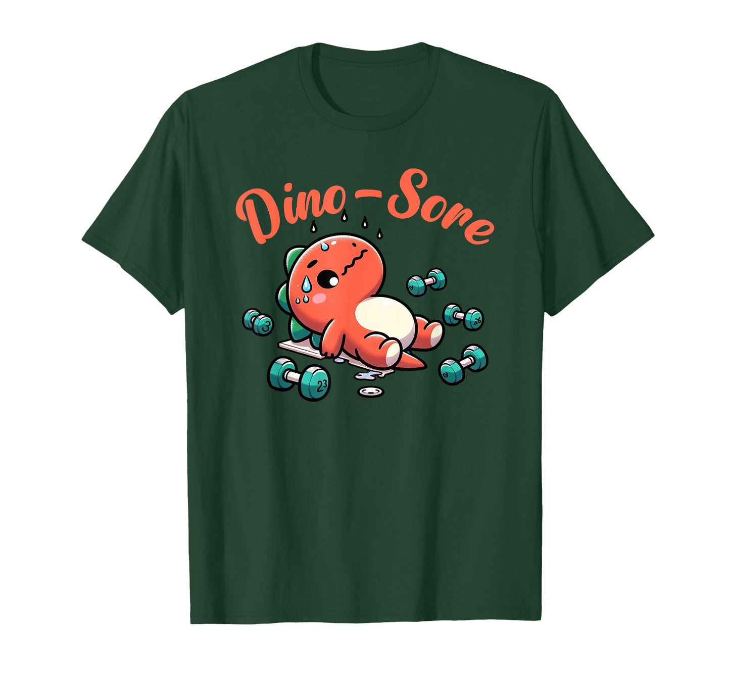 Dino-Sore Cute Dinosaur Workout Gym Fitness Motivation T-Shirt