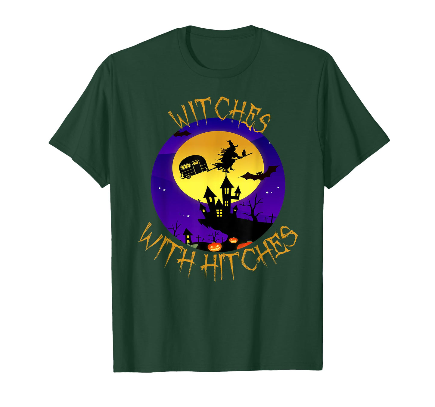 Witches with Hitches Halloween Camping Gift T-Shirt