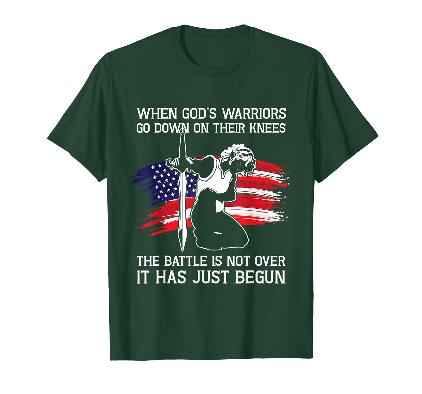 When Gods Warriors Go Down On Their Knees Christian Prayer T-Shirt