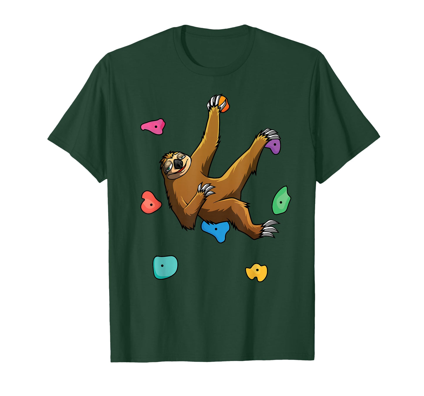 Funny Sloth Bouldering Design Men Women Kids Rock Climbers T-Shirt
