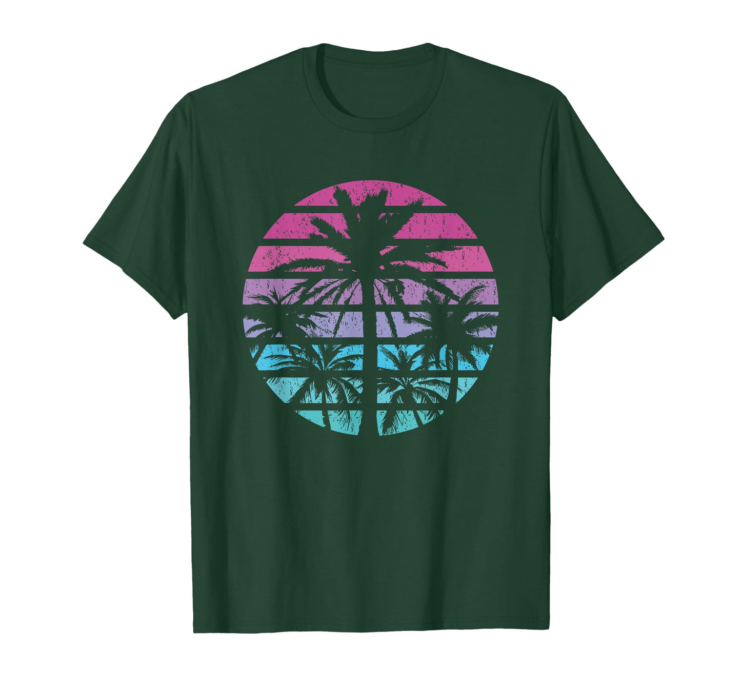 Palm Tree Retro Sunset Summer Beach Vintage Tropical Graphic Men Women Girls Kids T-Shirt