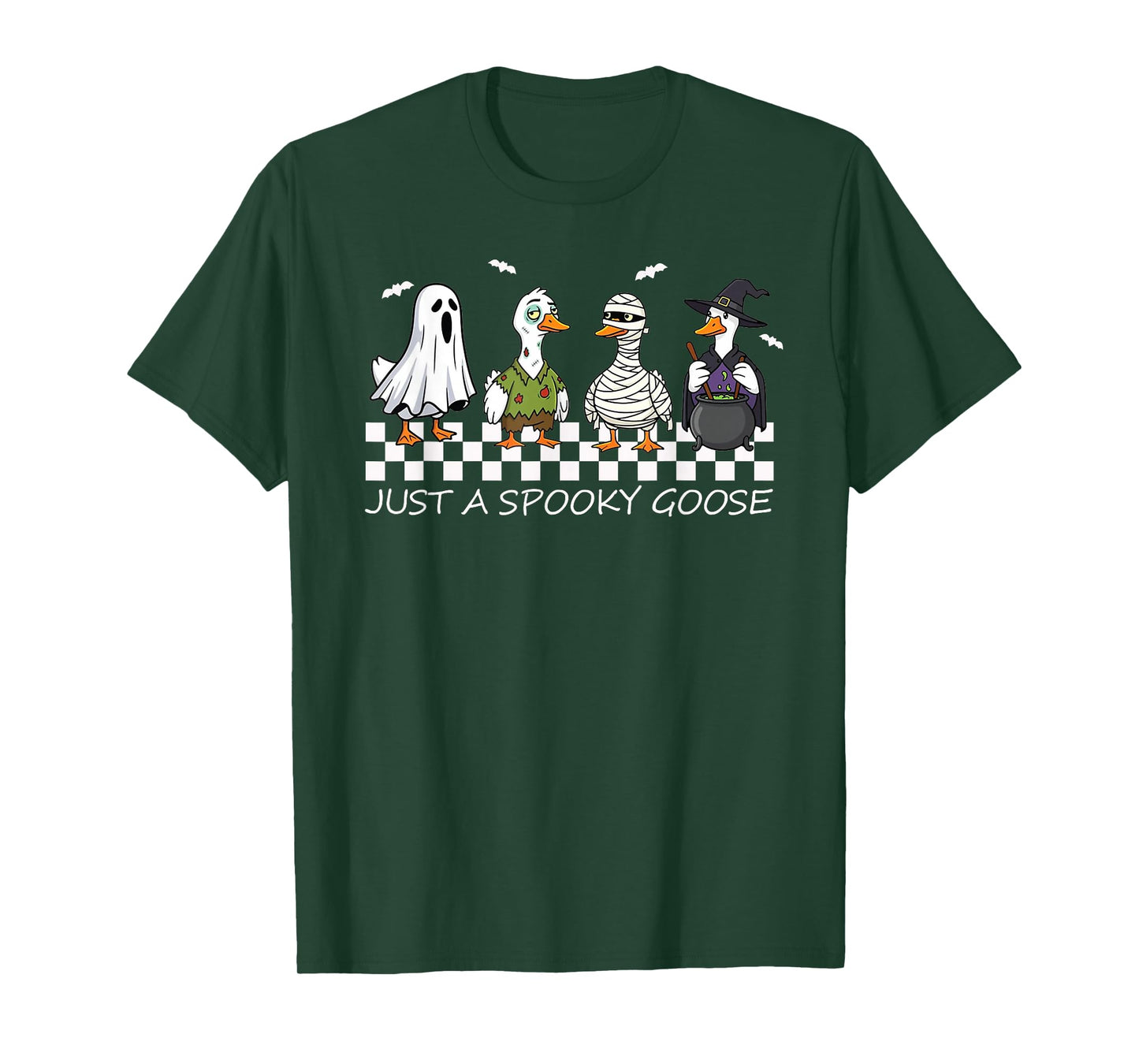 Just A Spooky Goose Halloween Retro Goose Funny Halloween T-Shirt