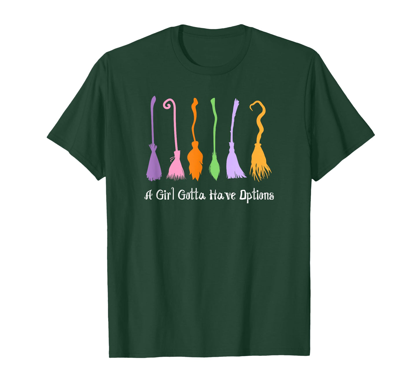 Cute Witches Broom Design for Halloween T-Shirt