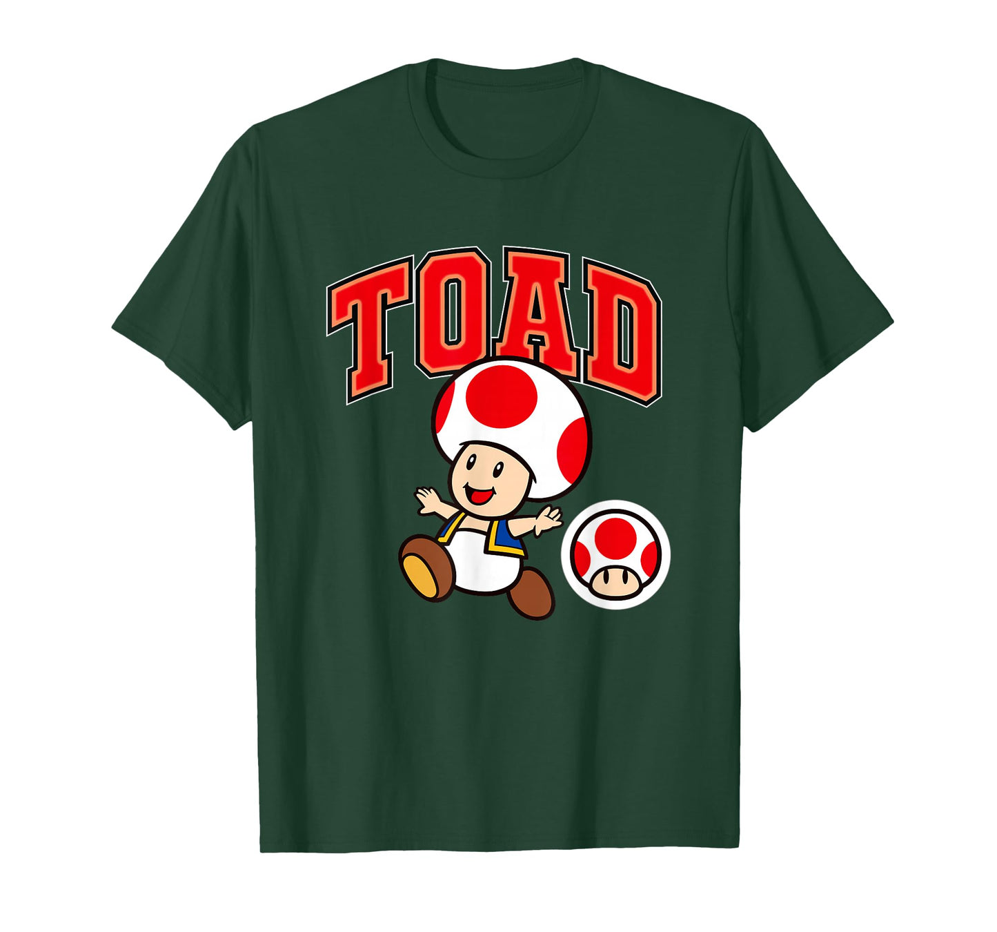 Super Mario Toad Big Character Collegiate Style T-Shirt