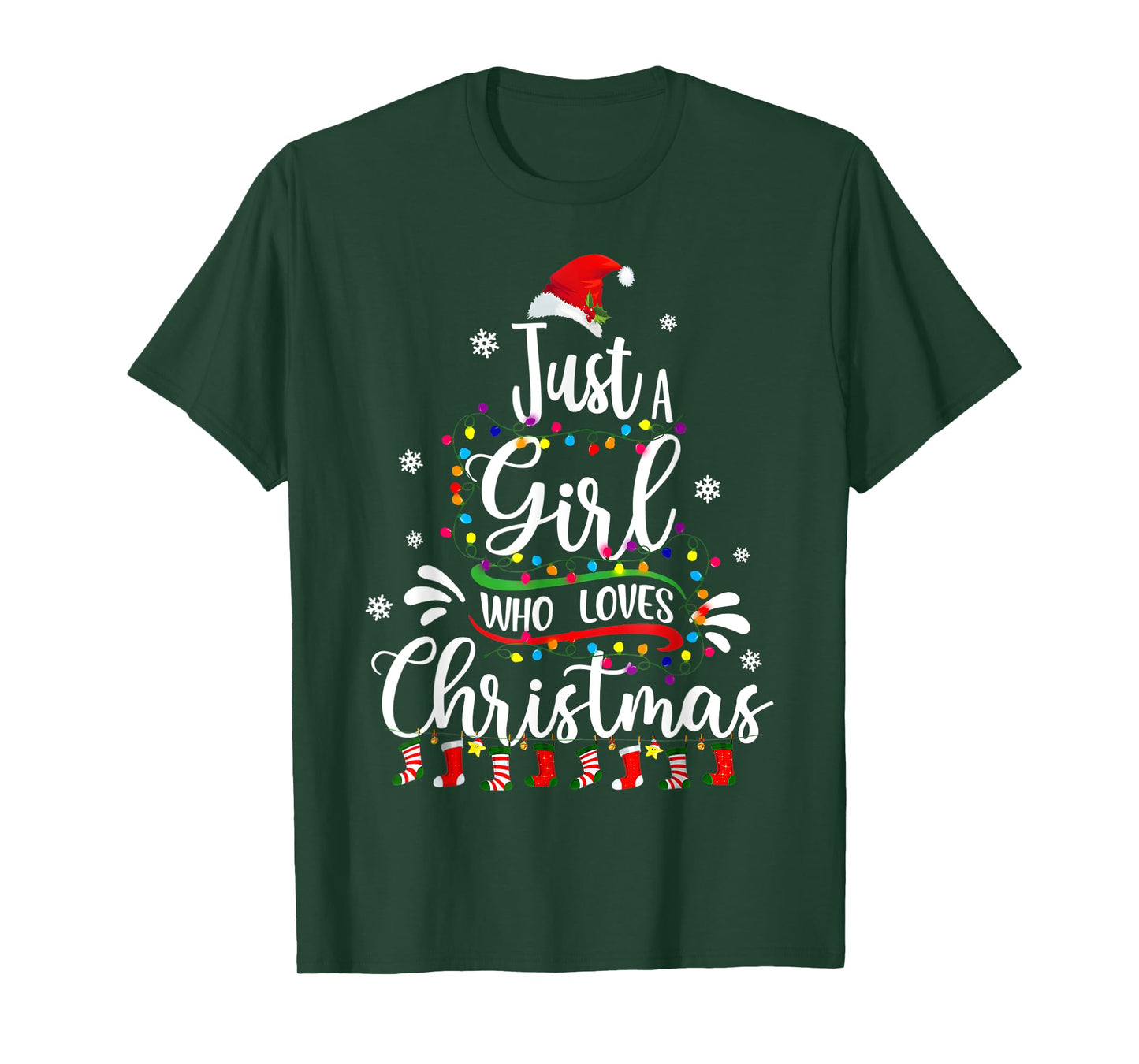 Merry Christmas Just A Girl Who Loves Christmas Tree Xmas T-Shirt