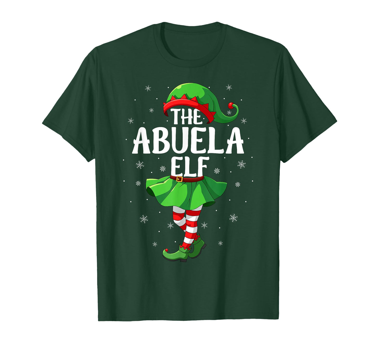 Abuela Elf Christmas Girls Women Elf Squad Xmas Family T-Shirt