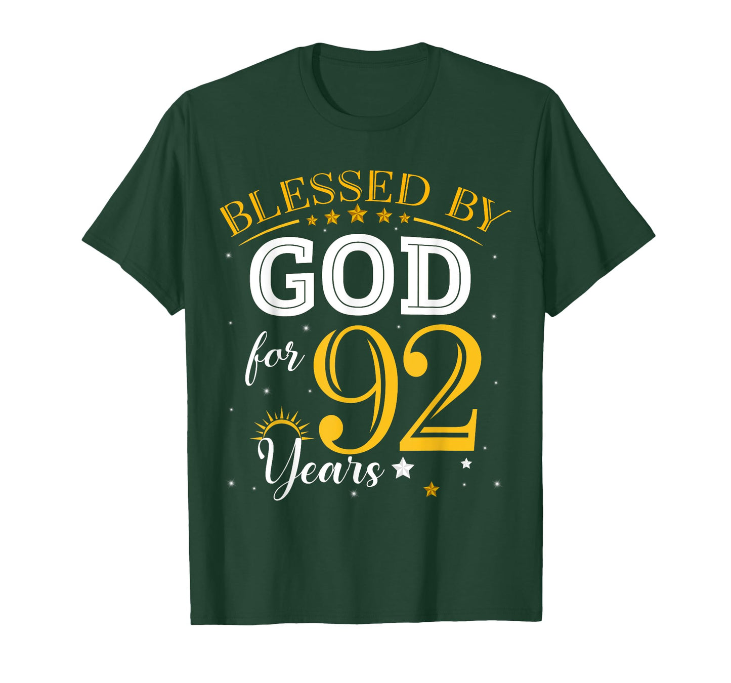 Vintage Blessed by God For 92 Years Old 92nd Birthday Girl T-Shirt