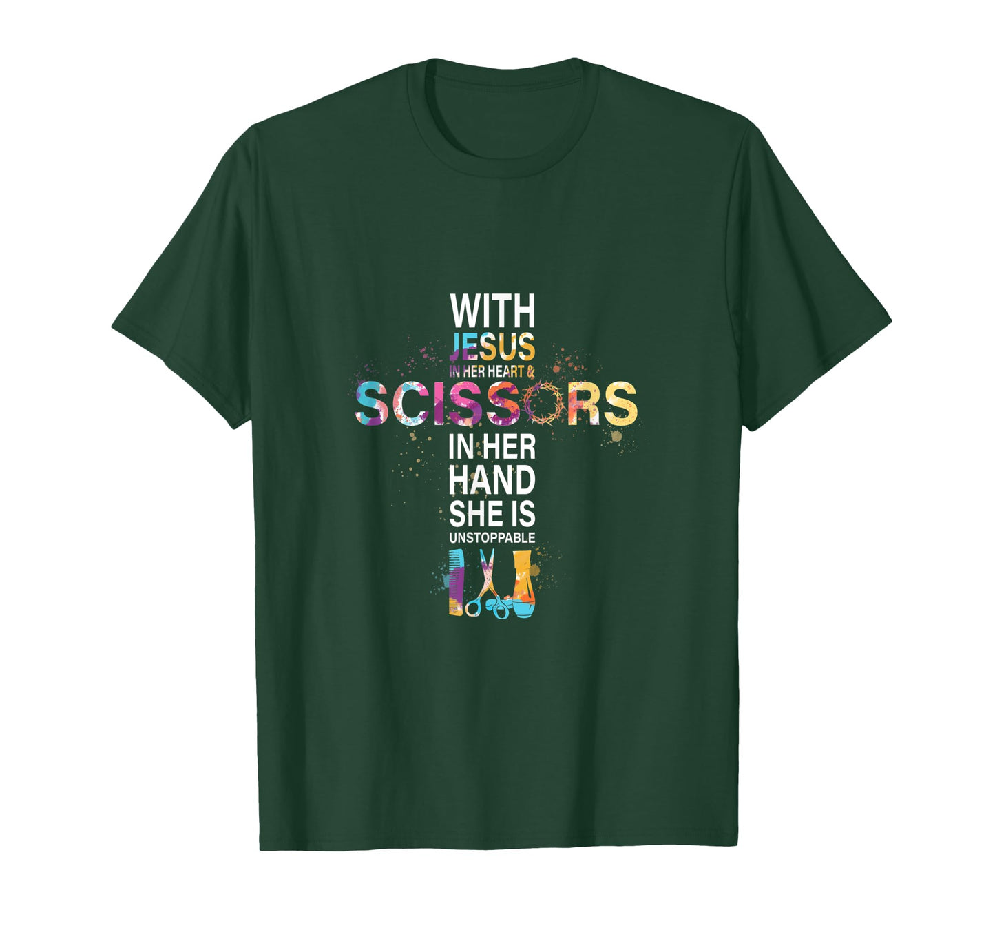 With Jesus In Her Heart And Scissors In Her Hand T-Shirt