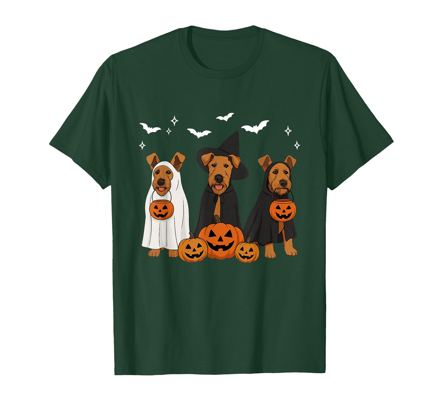 Airedale Terrier Halloween Witch Airedale Terrier Dog Mom T-Shirt