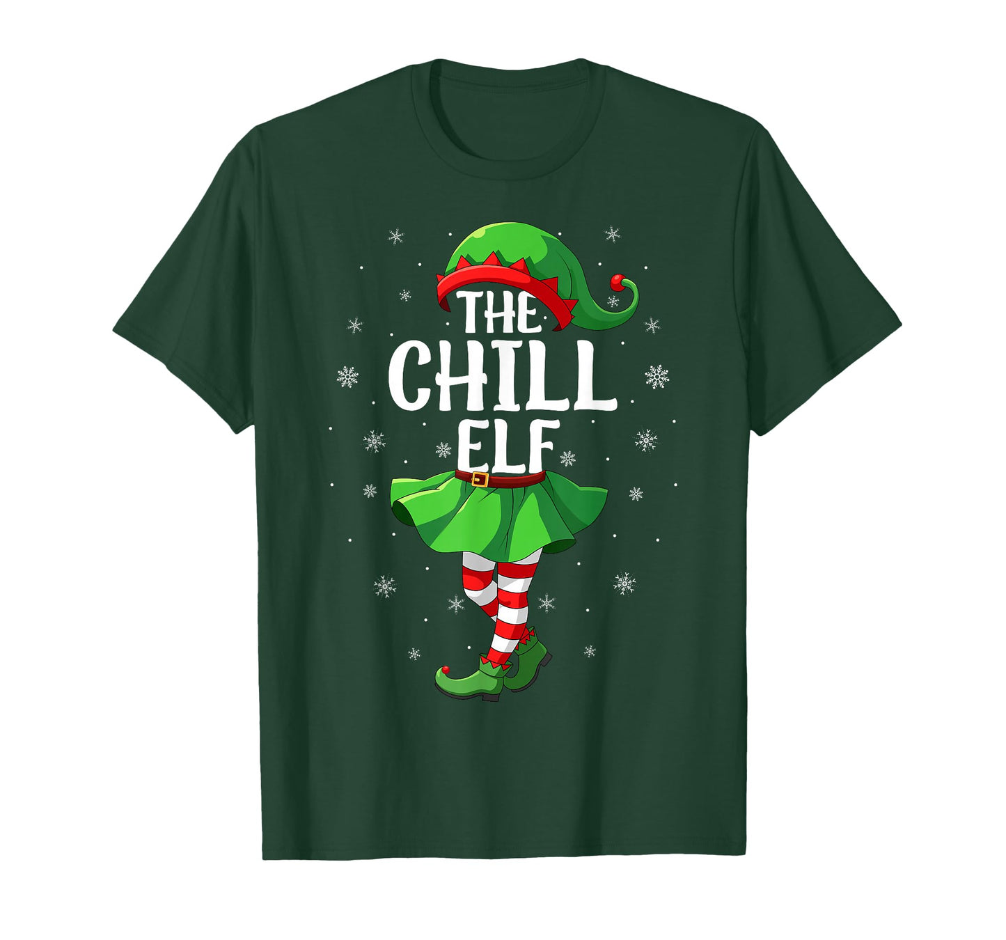 Chill Elf Christmas Girls Women Elf Squad Xmas Family T-Shirt